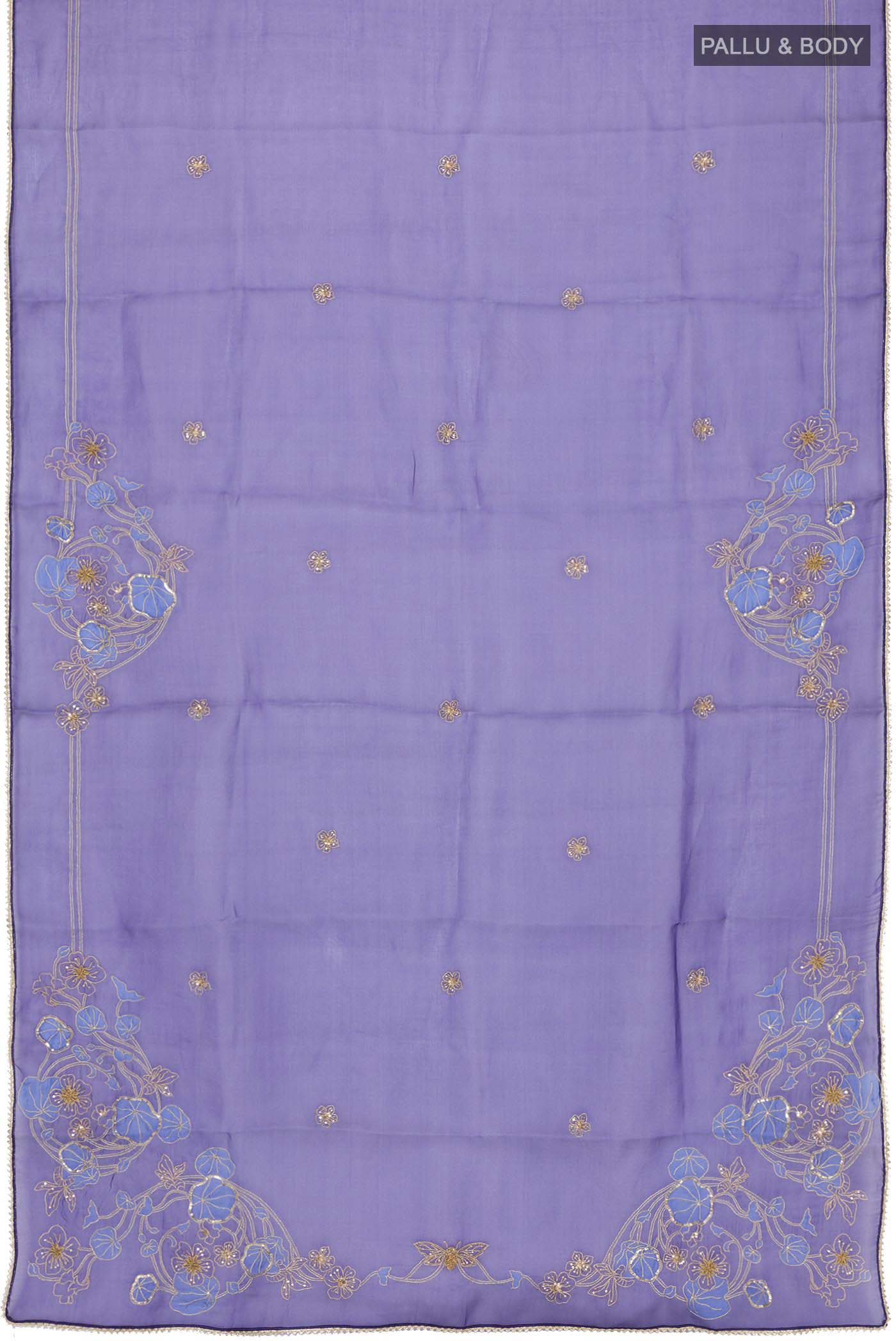 Aboli-Navy Blue Organza Silk Saree - Image 4