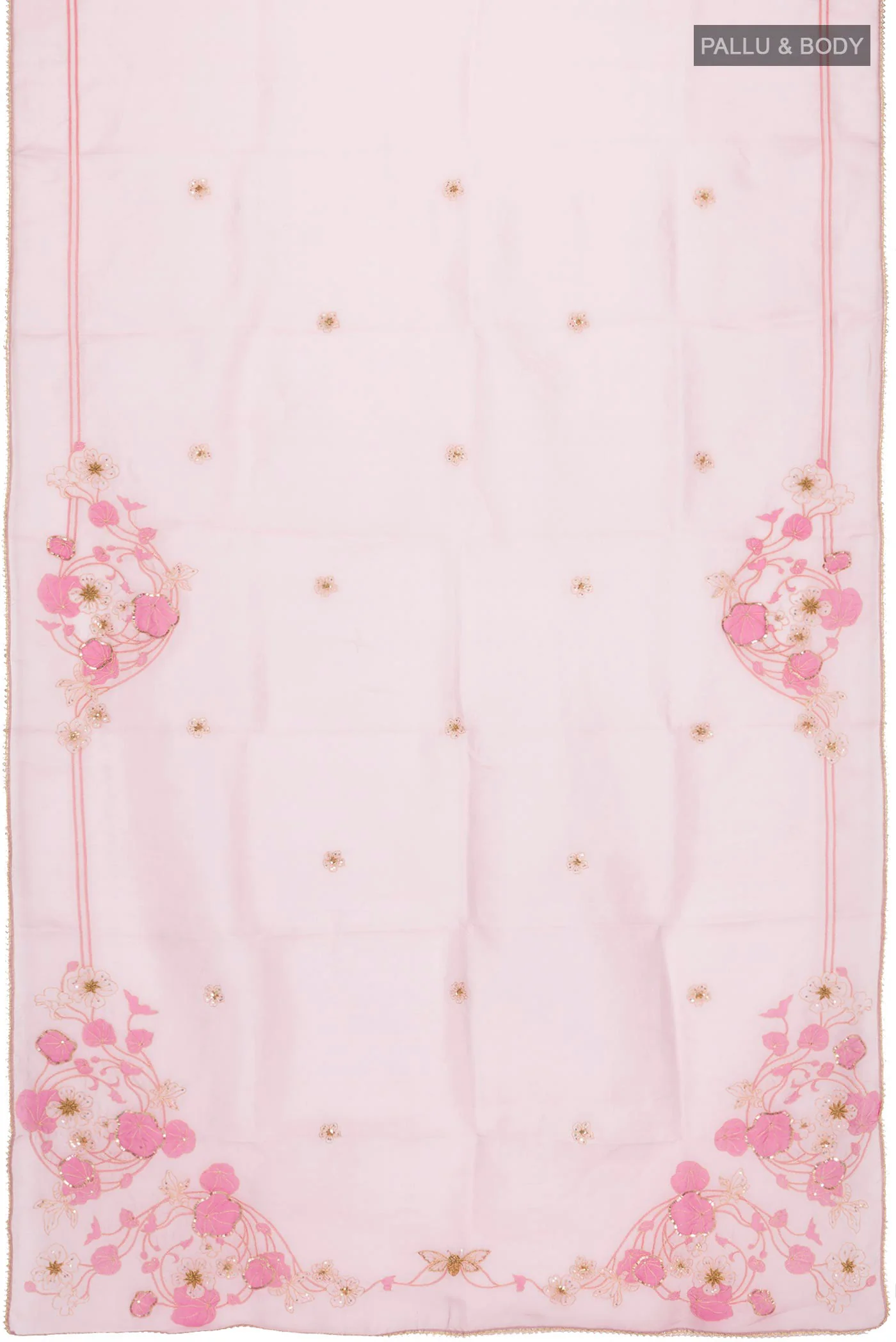 Aboli-Pink Organza Silk Saree - Image 3