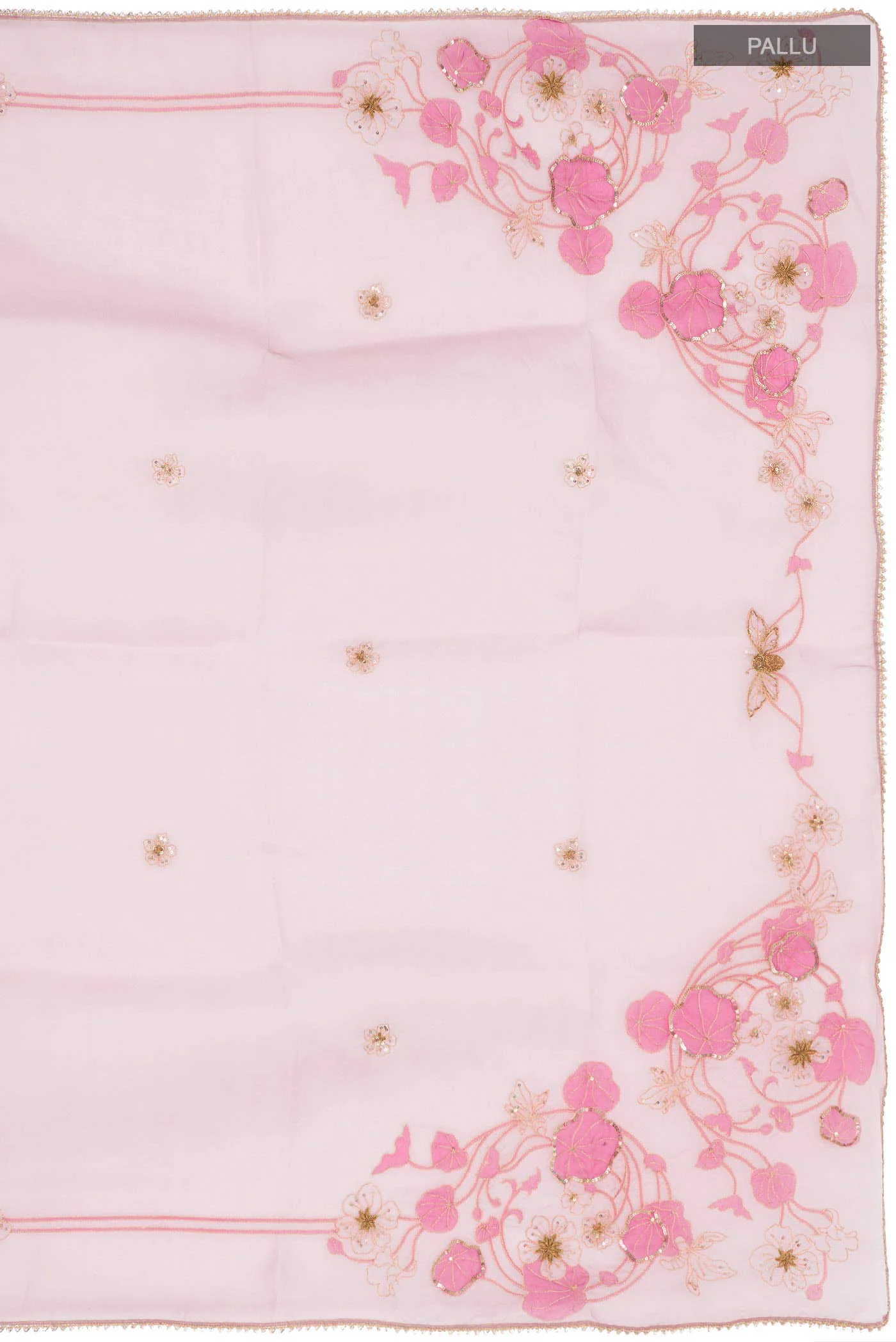 Aboli-Pink Organza Silk Saree - Image 4