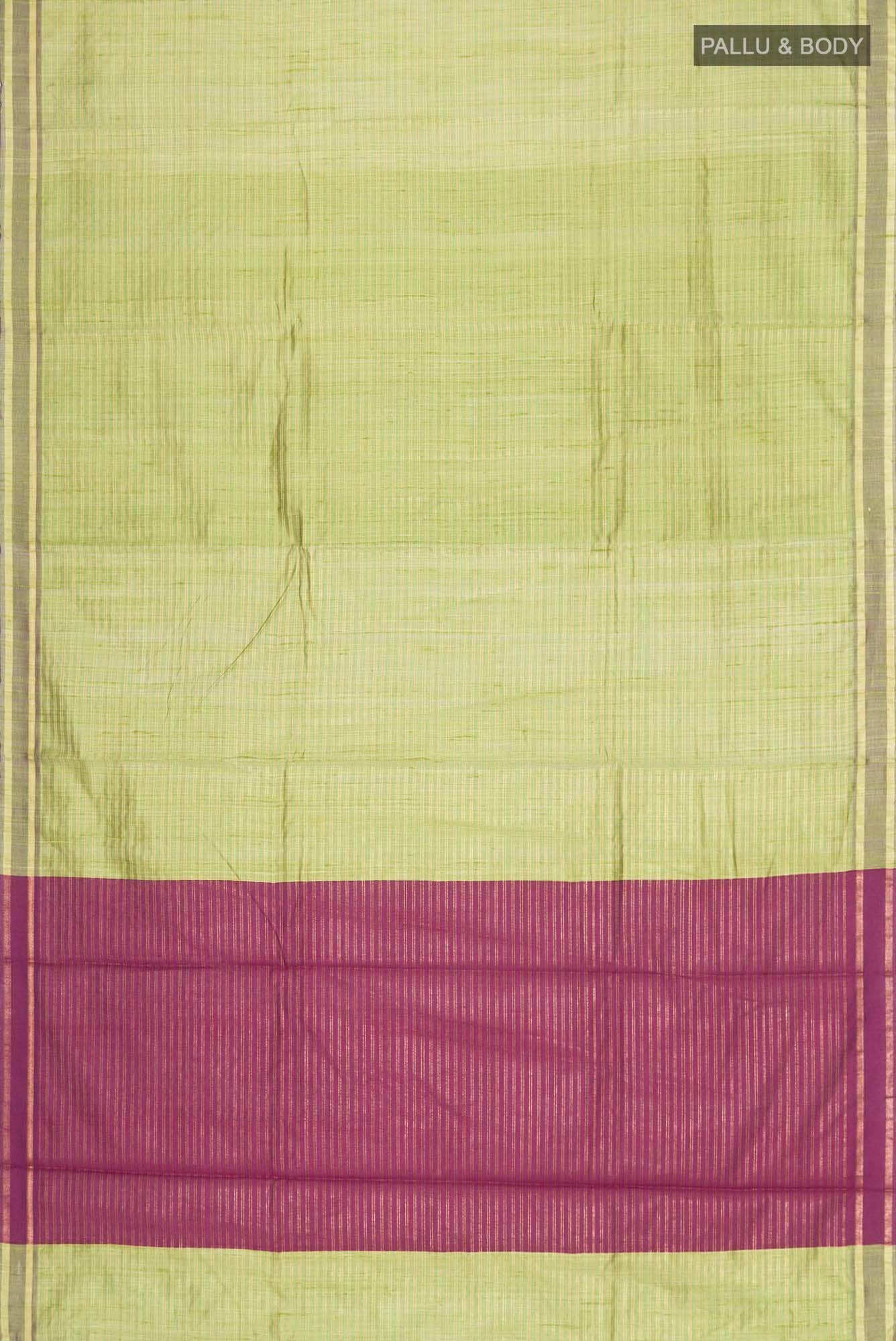 Akira-Olive Green Bhagalpuri Tussar Silk Saree - Image 4