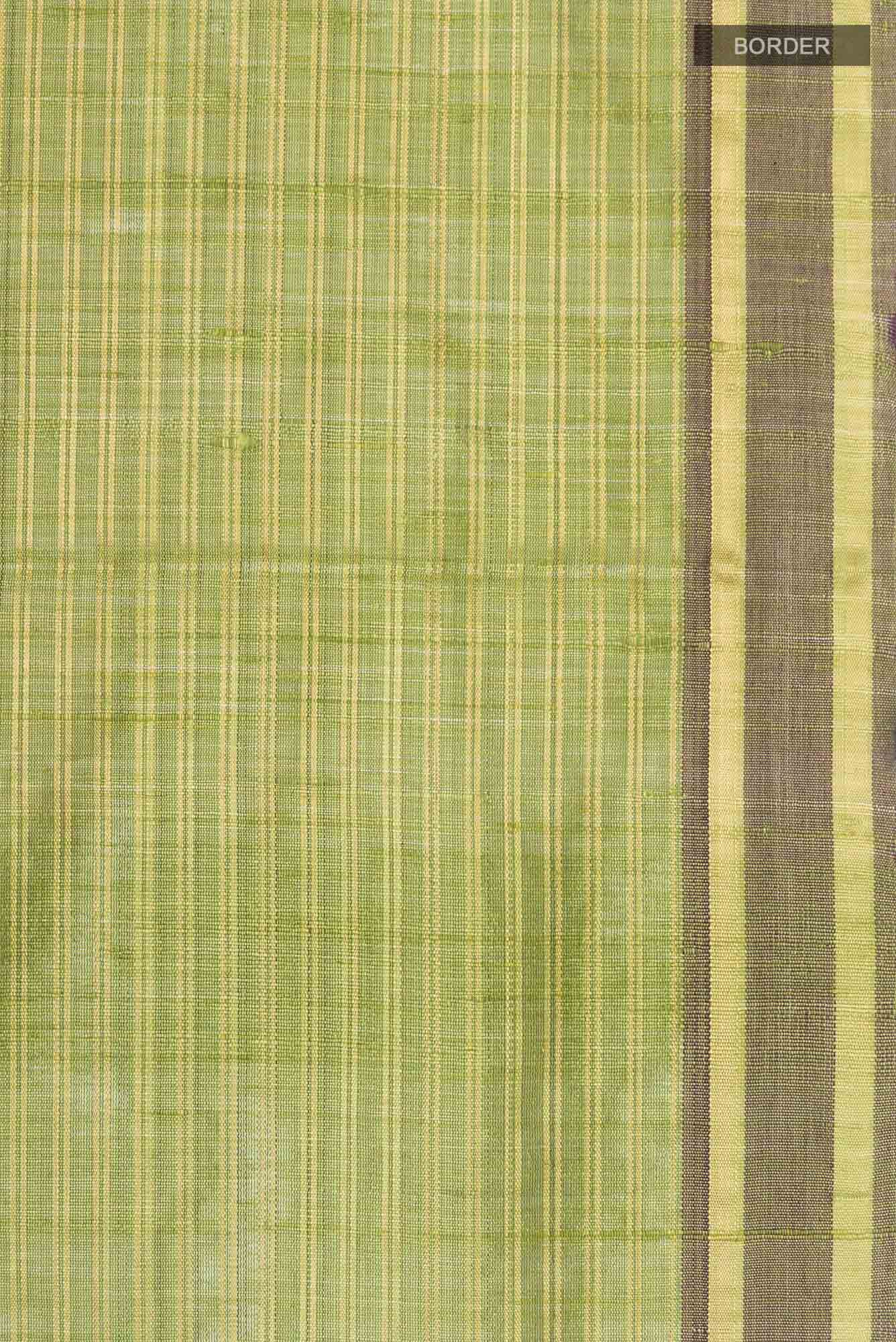 Akira-Olive Green Bhagalpuri Tussar Silk Saree - Image 6