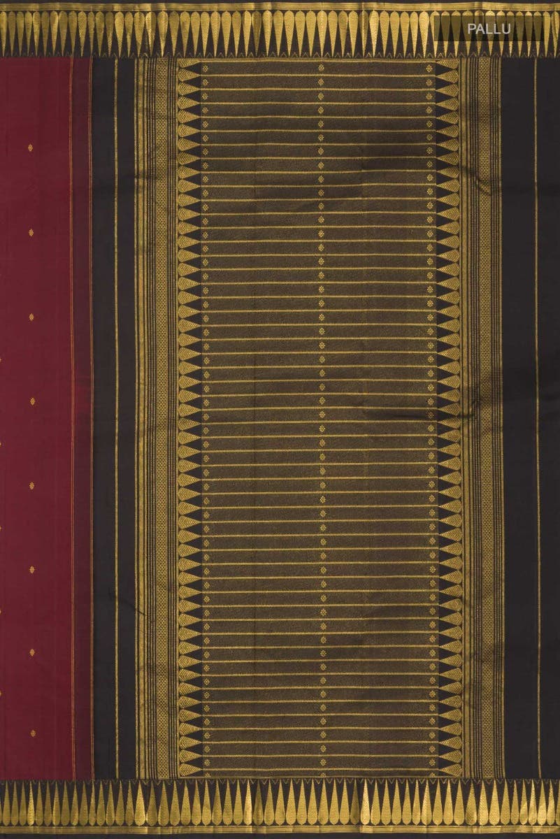 Amara-Maroon Kanchipuram Silk Saree - Image 8
