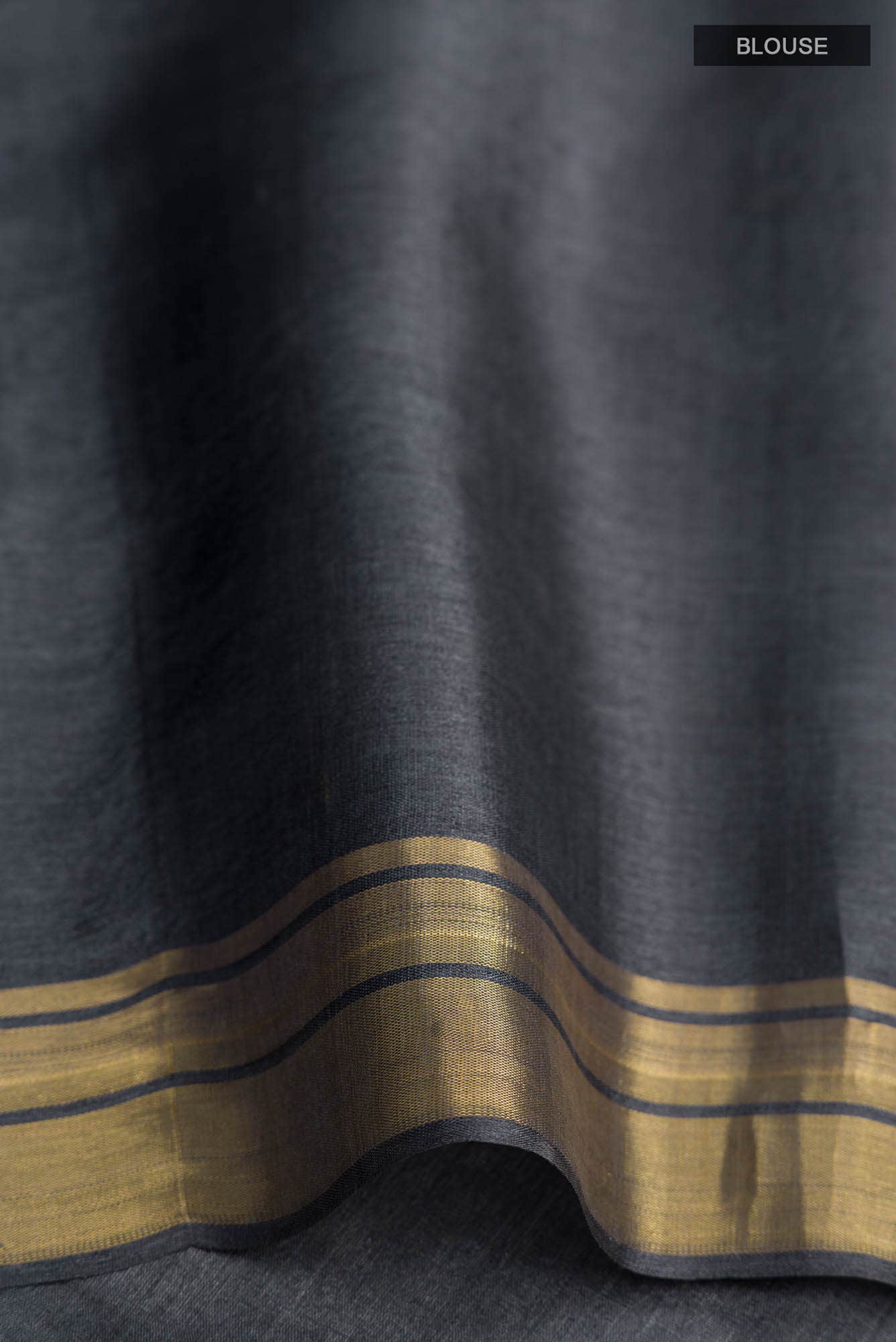 Banana Bandit-Grey Bhagalpuri Tussar Silk Saree - Image 8
