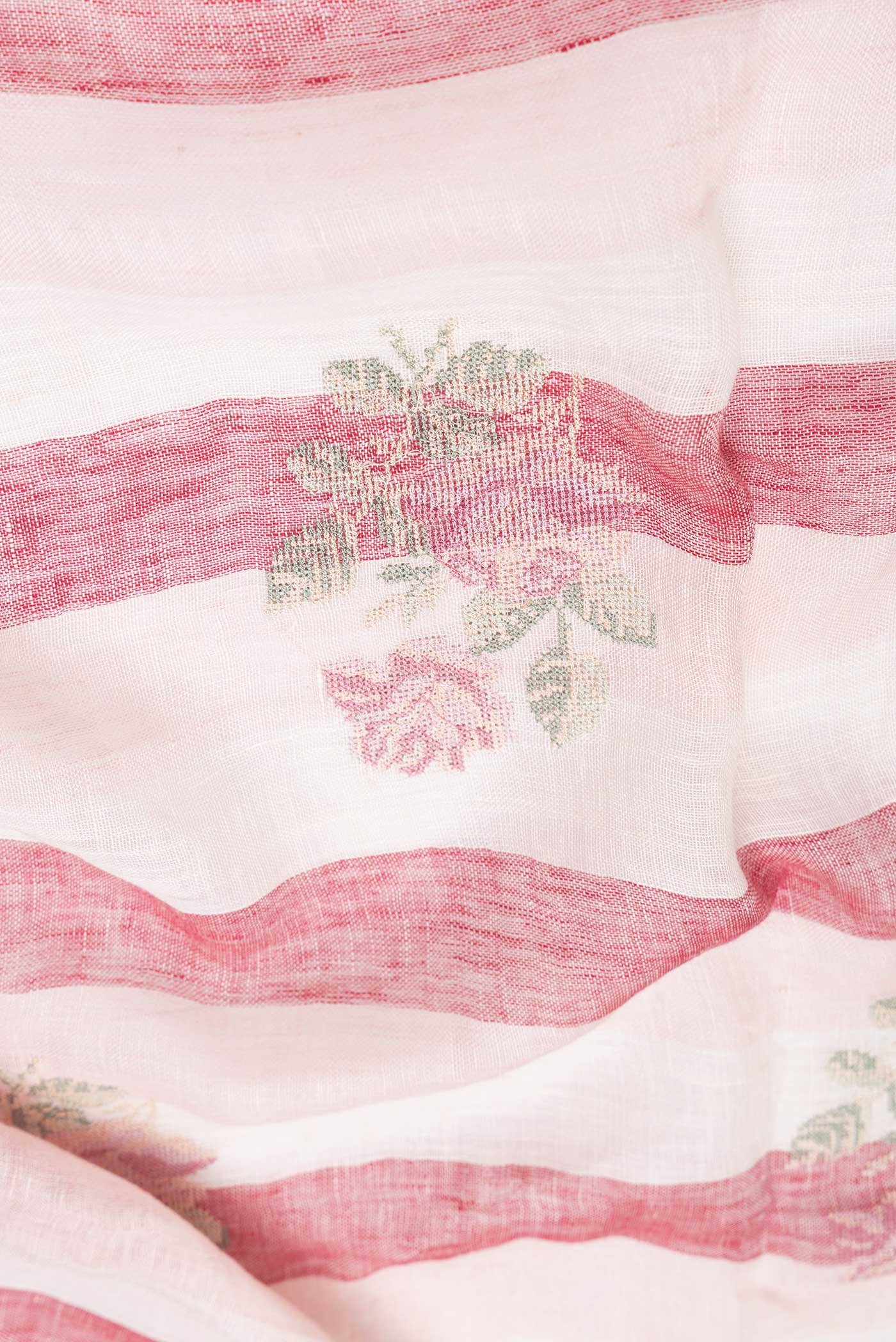 Off White Linen Saree - Image 2