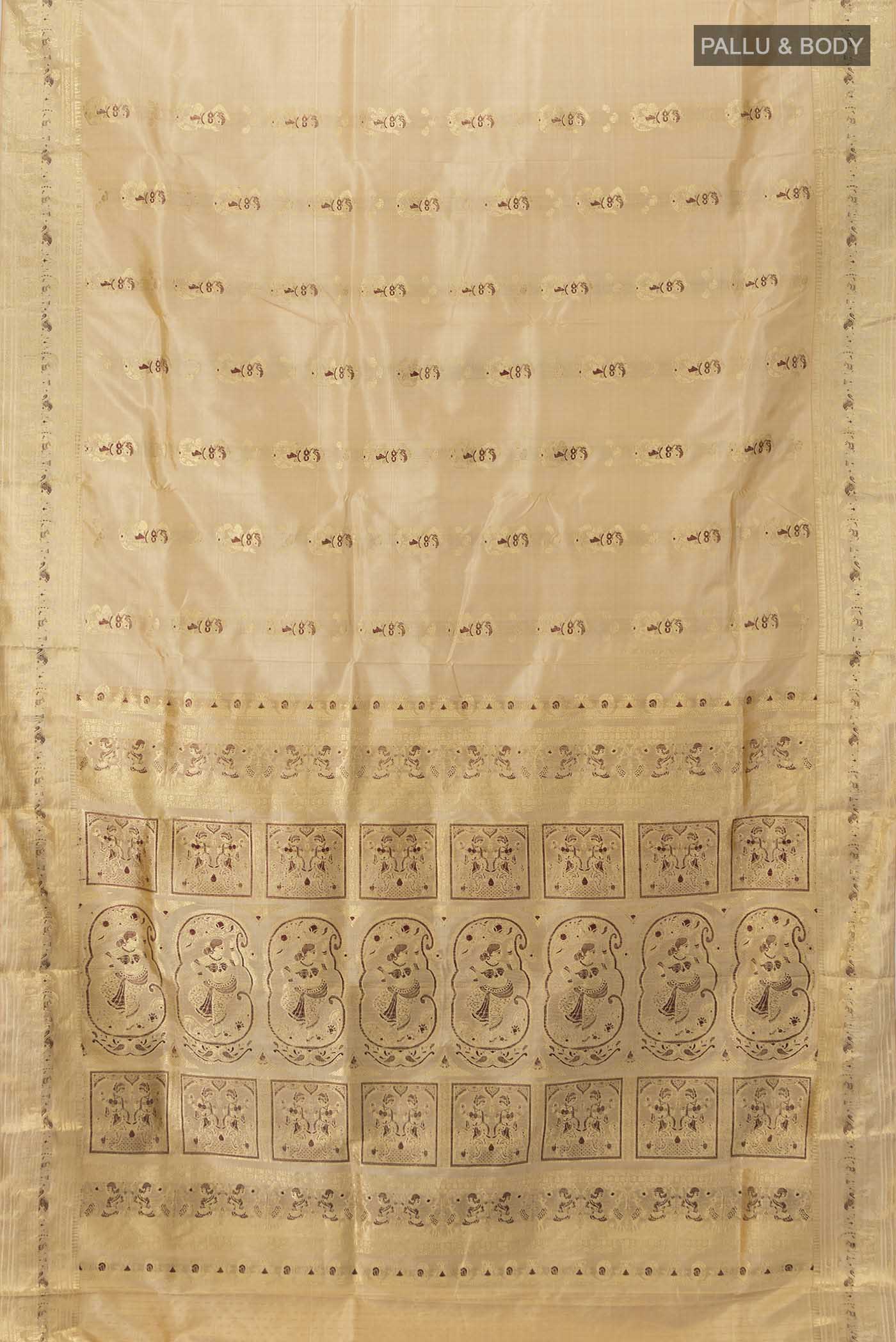 Beige Baluchari Silk Saree - Image 5