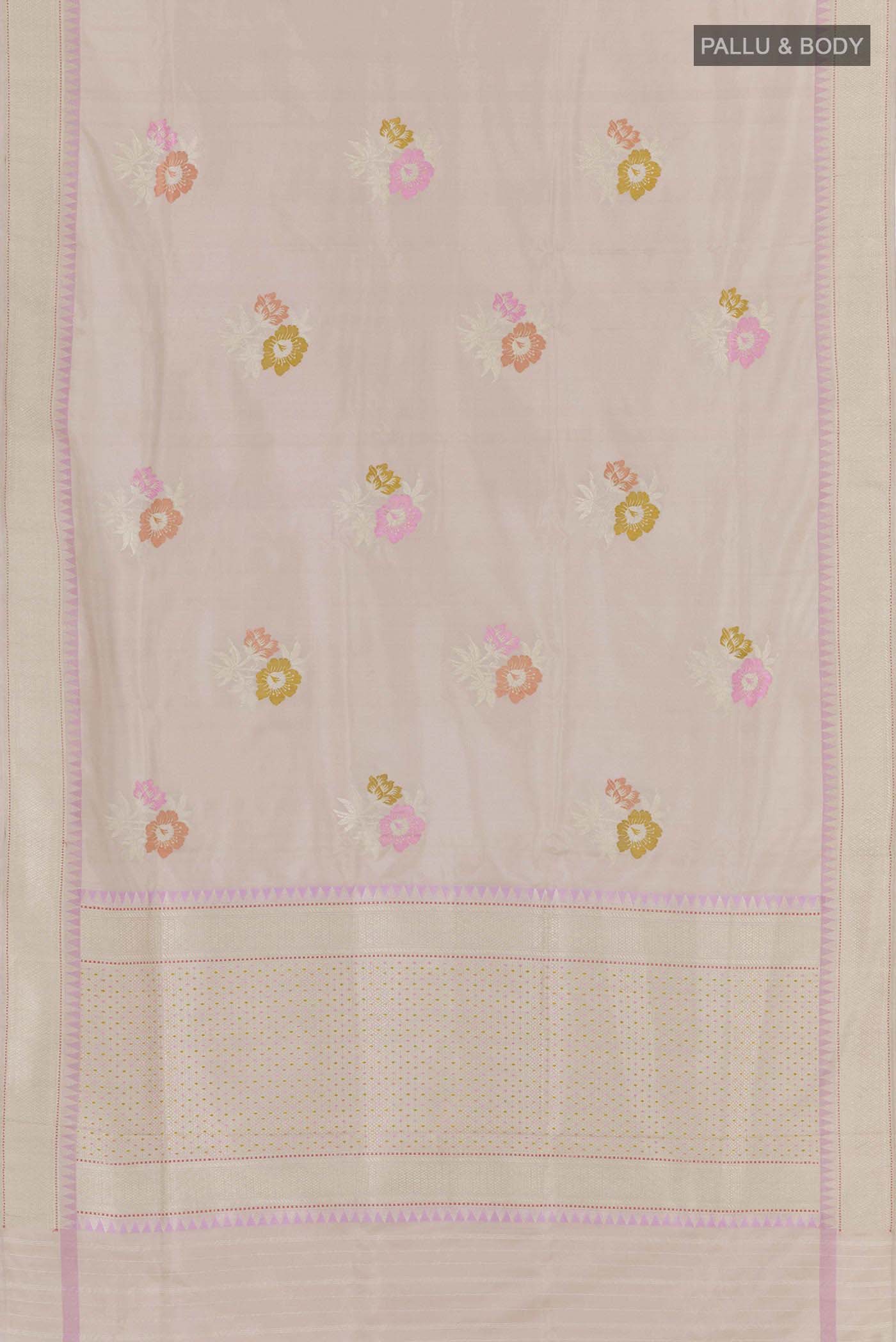Beige Banarasi Saree - Image 6