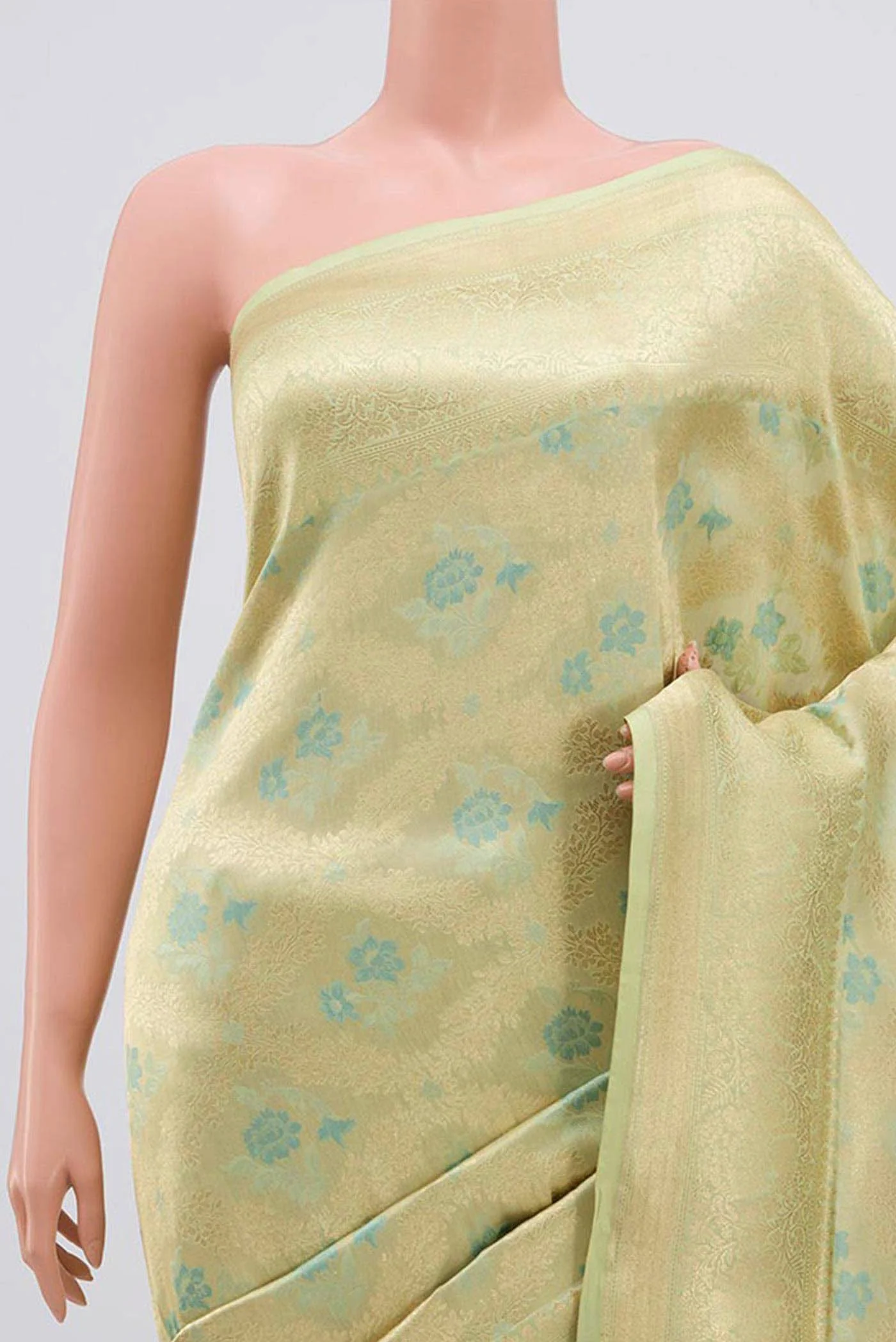 Light Green Banarasi Silk Saree - Image 2