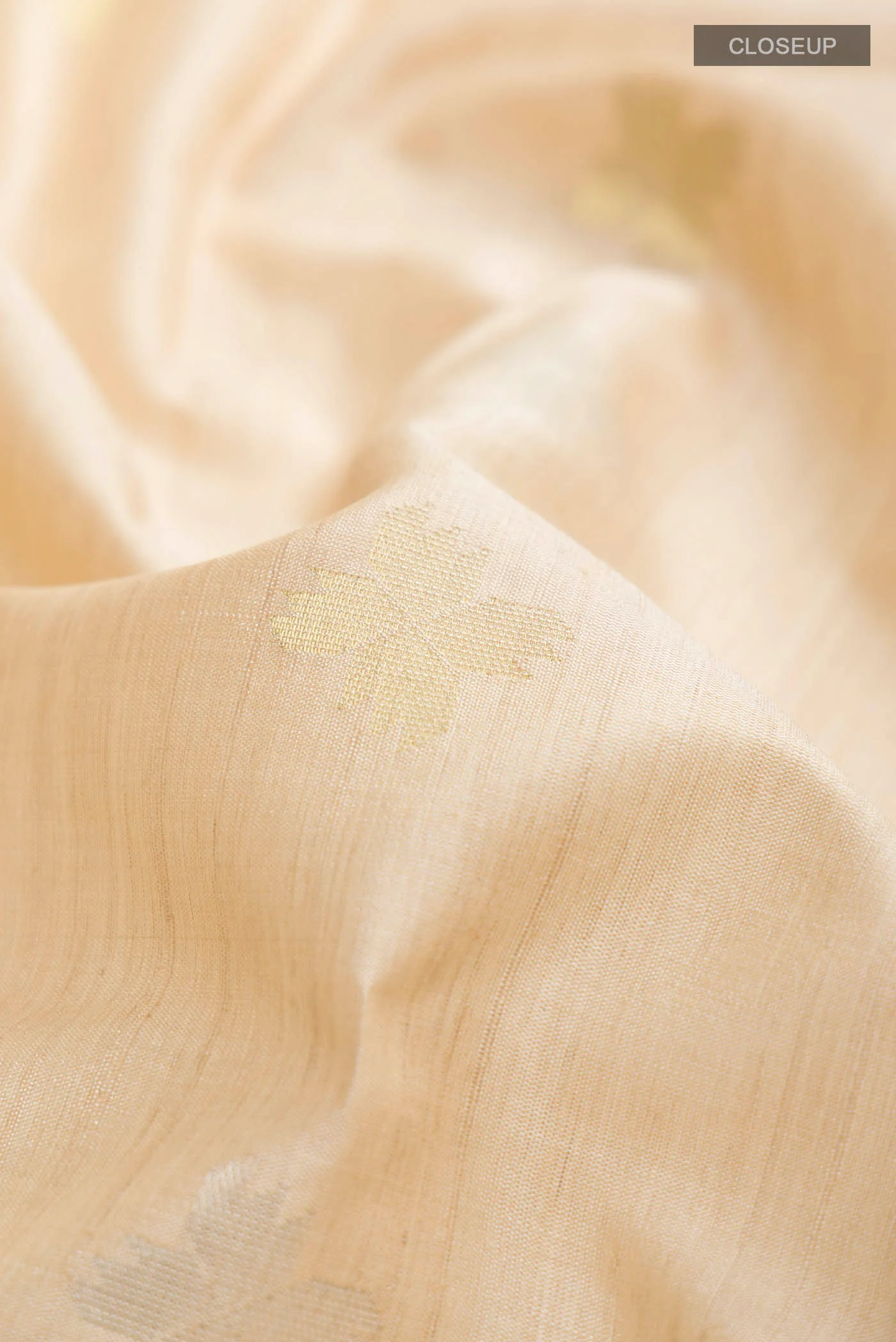 Beige Bhagalpuri Tussar Silk Saree - Image 2