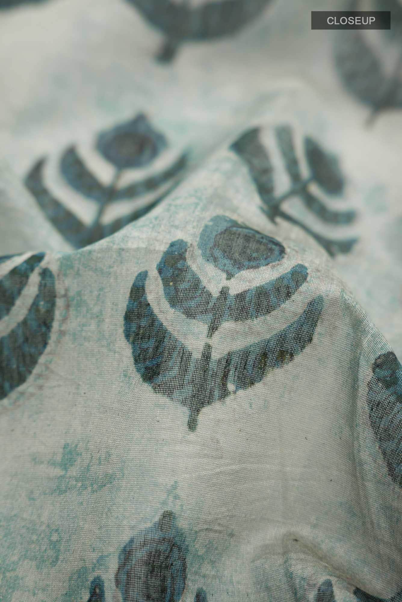 Beige Bhagalpuri Tussar Silk Saree - Image 2