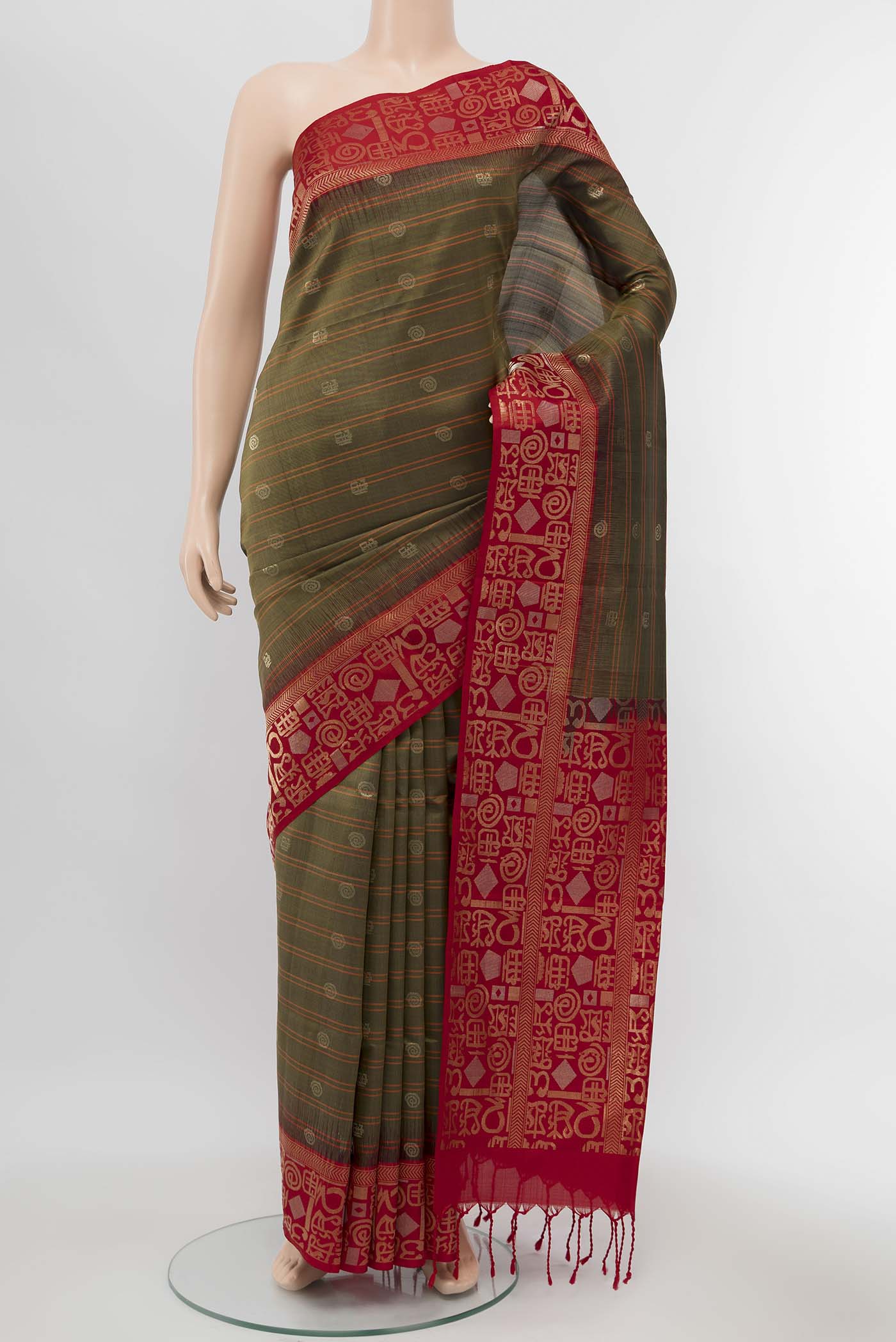 Beige Blended Soft Silk Saree