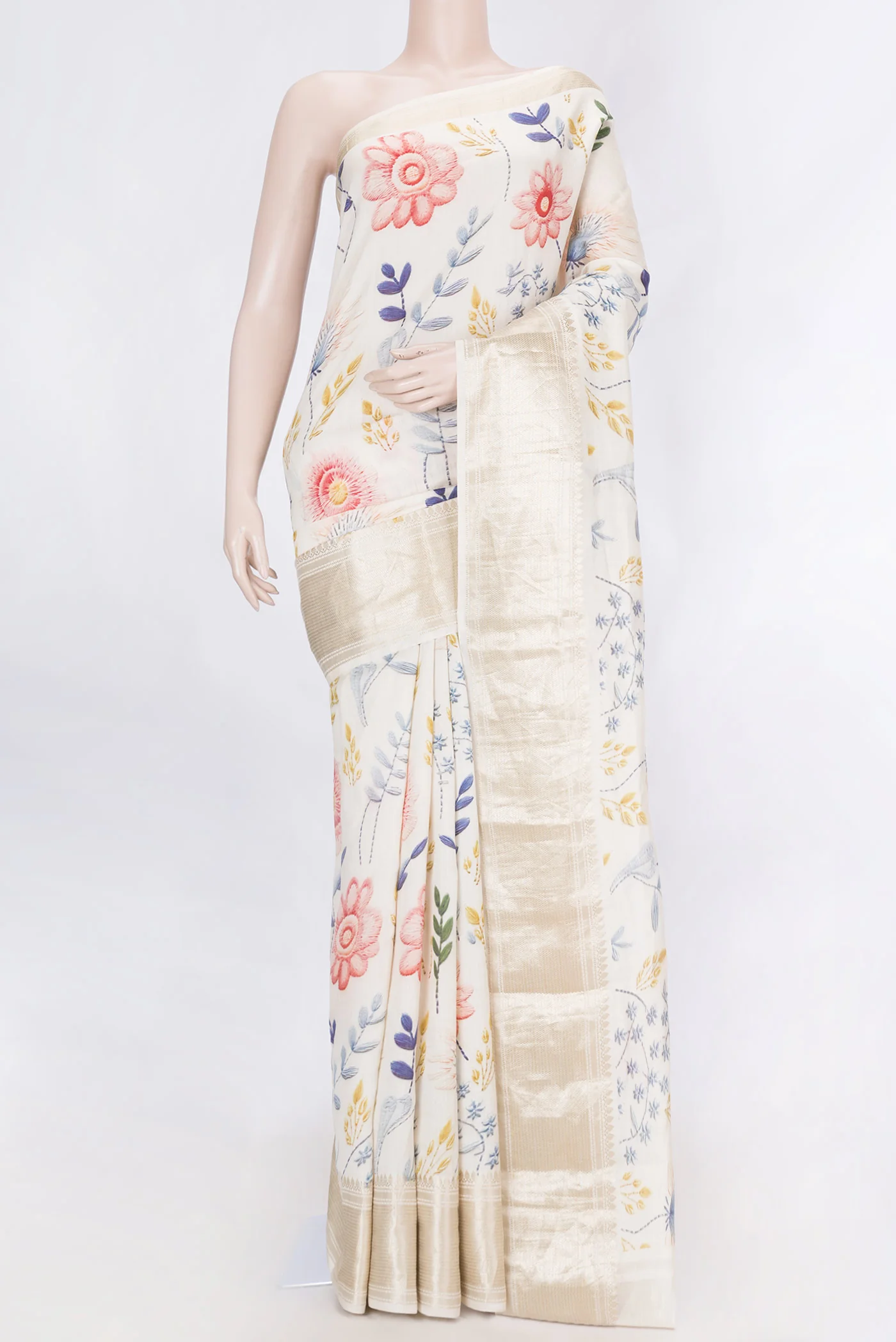 Beige Dual Tone Chanderi Silk Saree