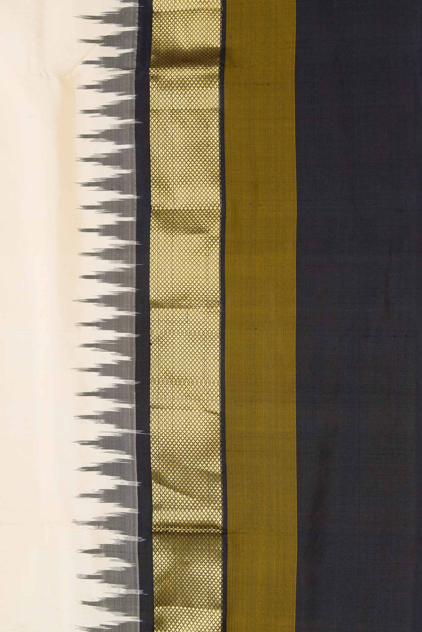 Cream Pochampally Silk Saree - Image 3