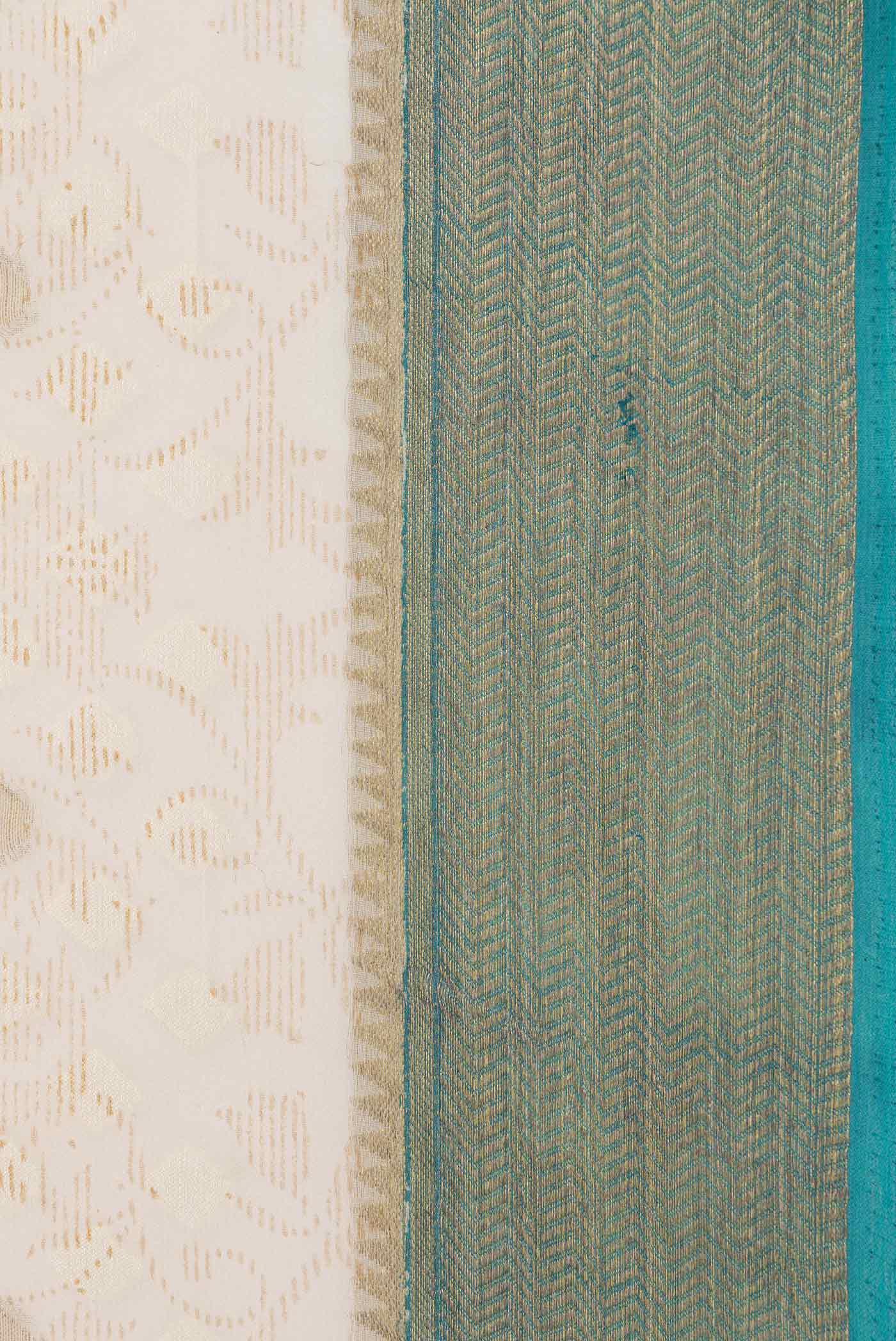 Cream Mysore Georgette Saree - Image 3