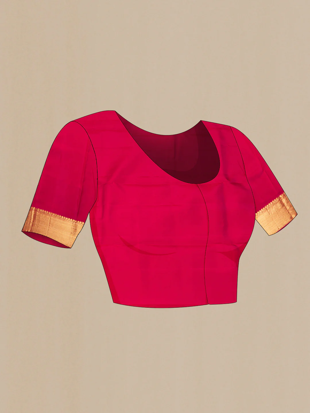 Beige Dual Tone Kanjivaram Saree - Image 5