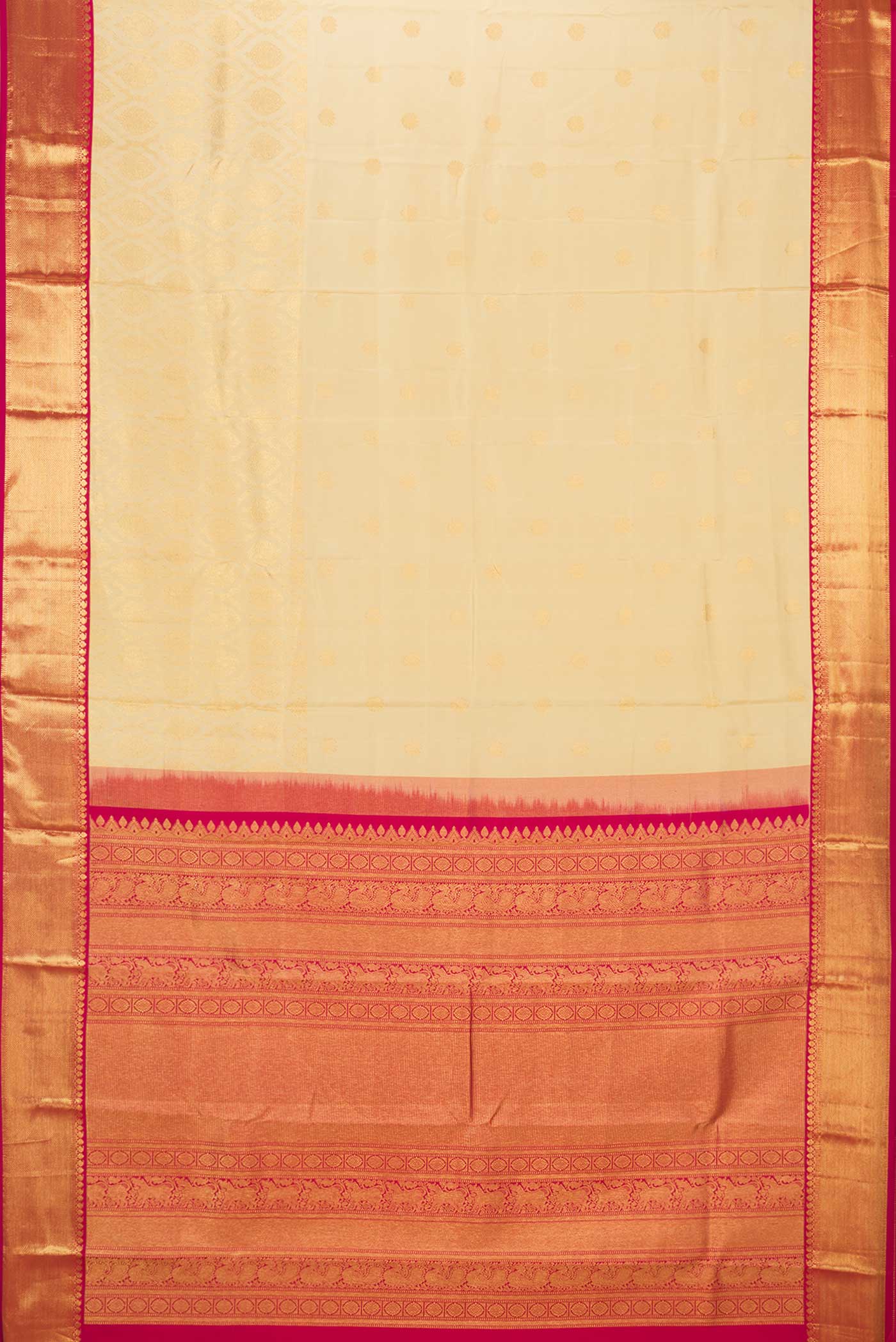 Beige Dual Tone Kanjivaram Saree - Image 6