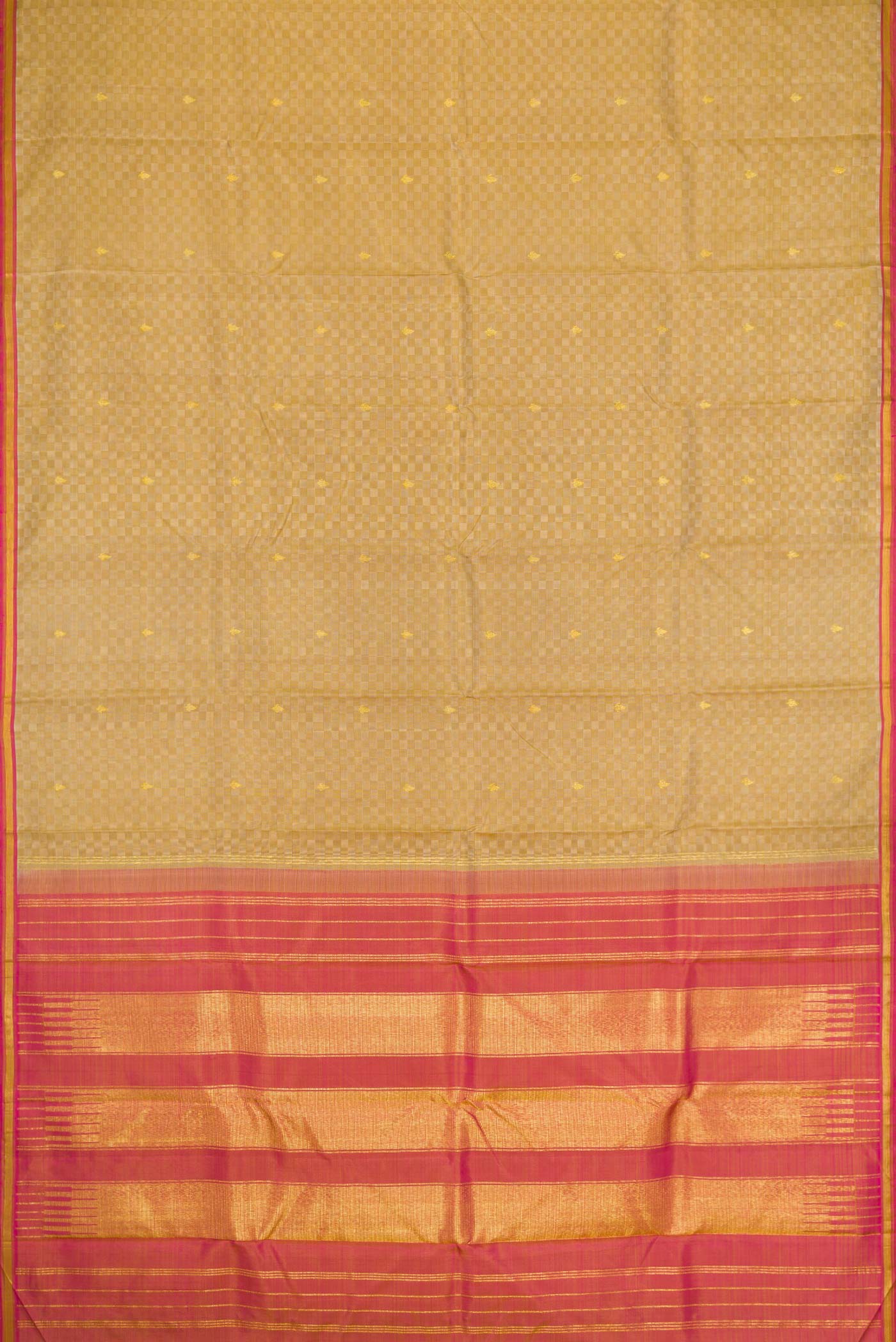 Beige Dual Tone Kanjivaram Silk Saree - Image 6