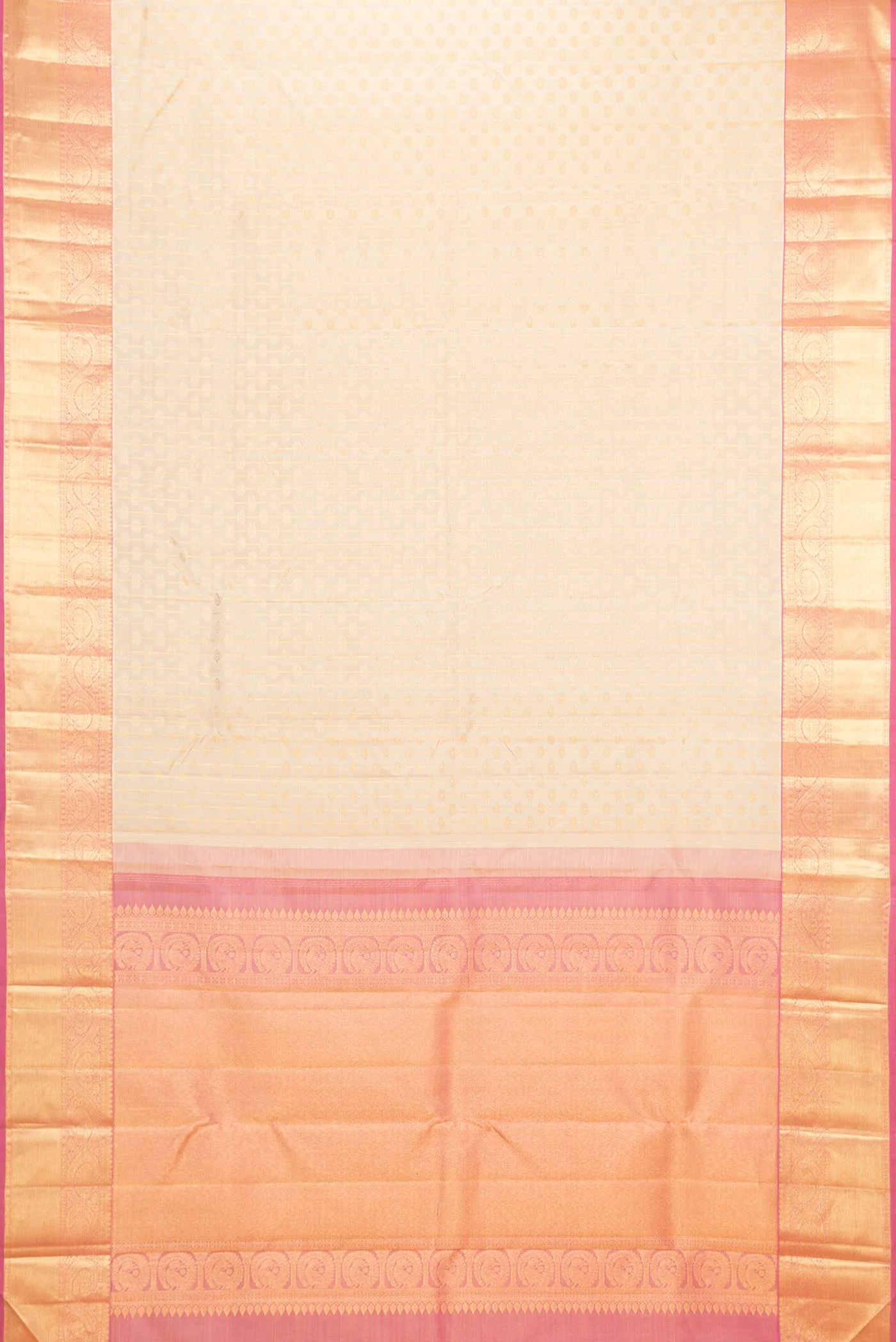 Beige Dual Tone Kanchipuram Silk Saree - Image 6