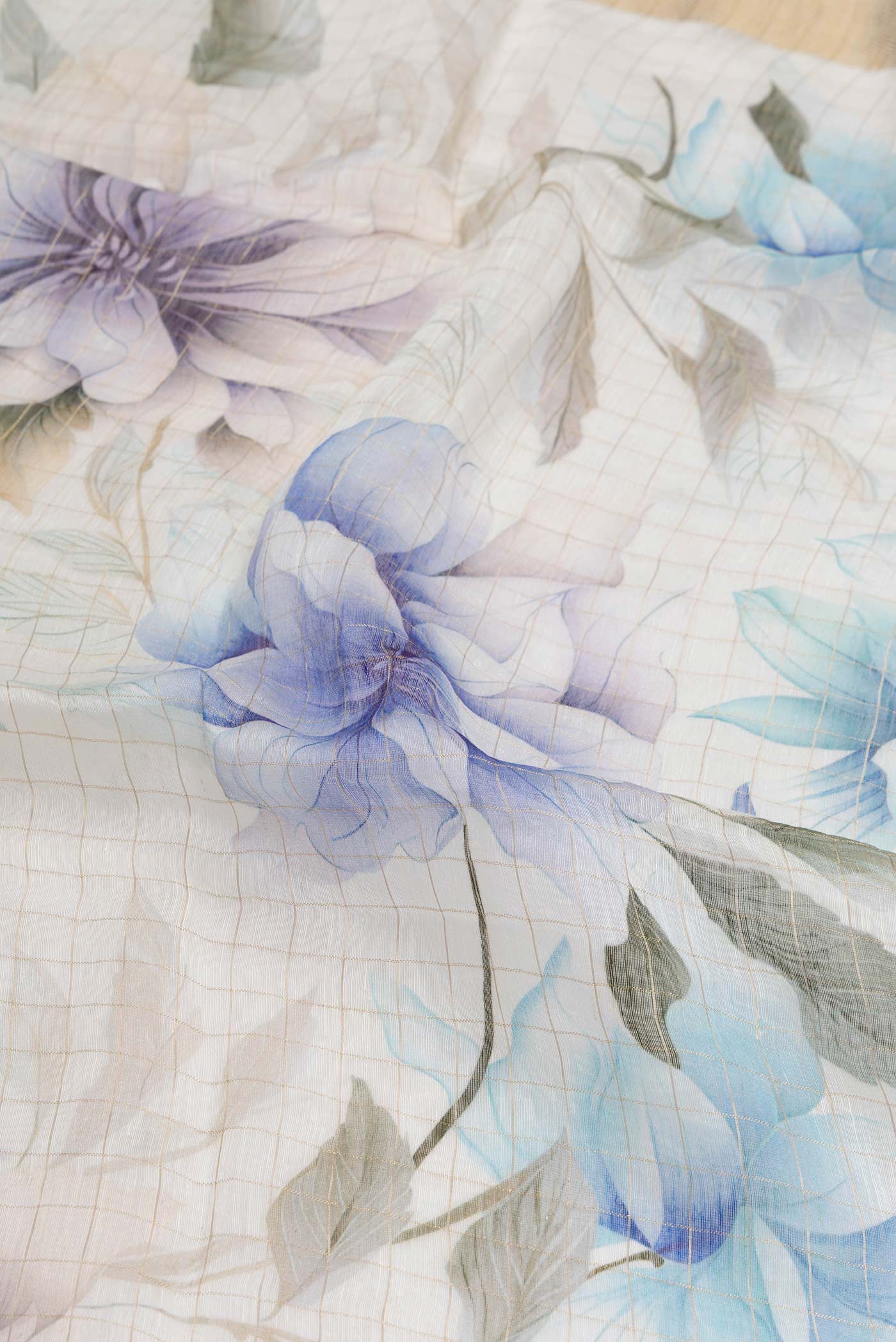 Off White Linen Saree - Image 2
