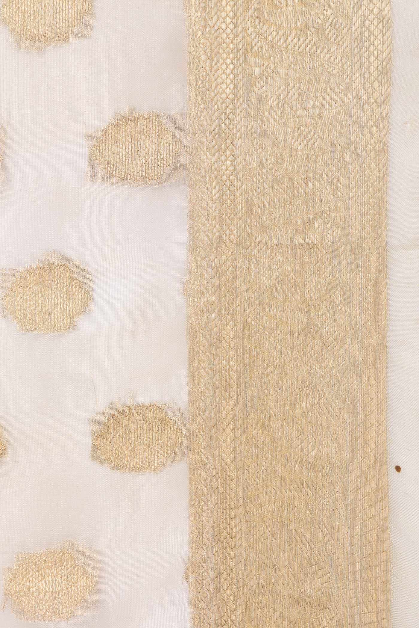 Beige Dual Tone Organza Silk Saree - Image 3