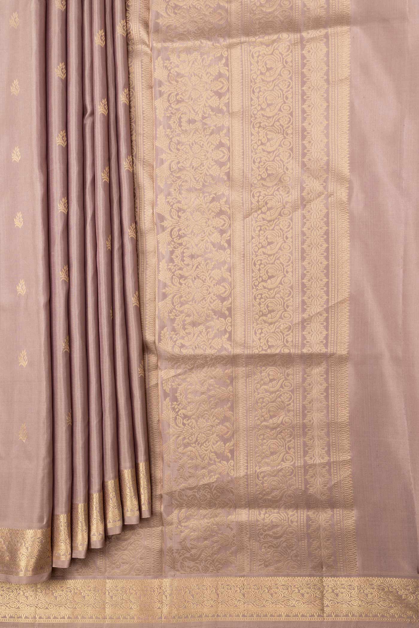Rose Gold Soft Silk Saree - Image 4