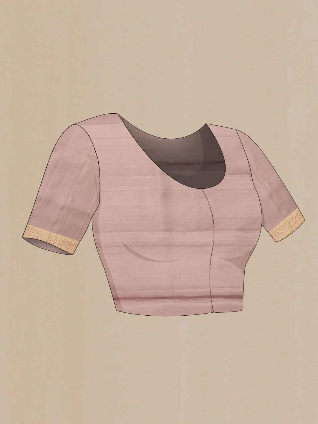 Rose Gold Soft Silk Saree - Image 5