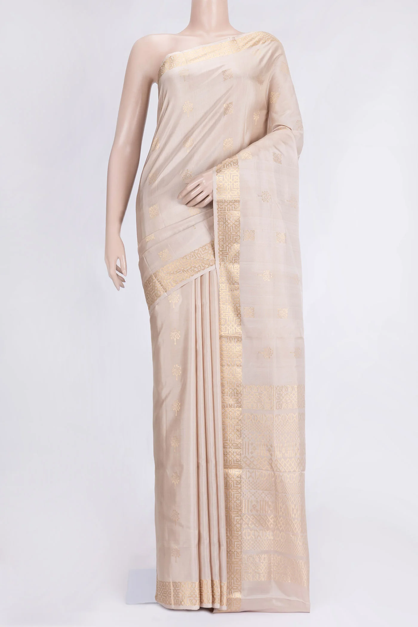 Beige Soft Silk Saree