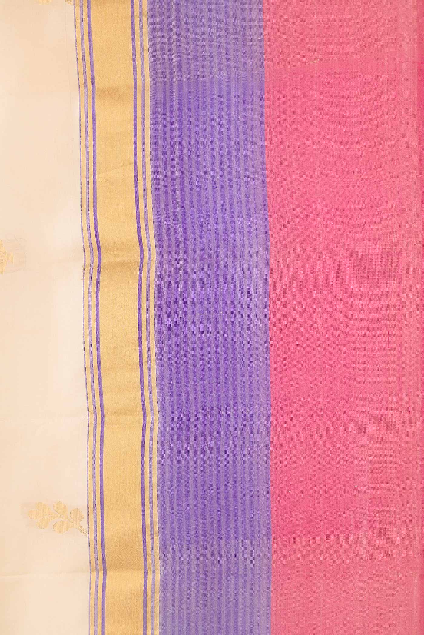 Beige Dual Tone Soft Silk Saree - Image 3