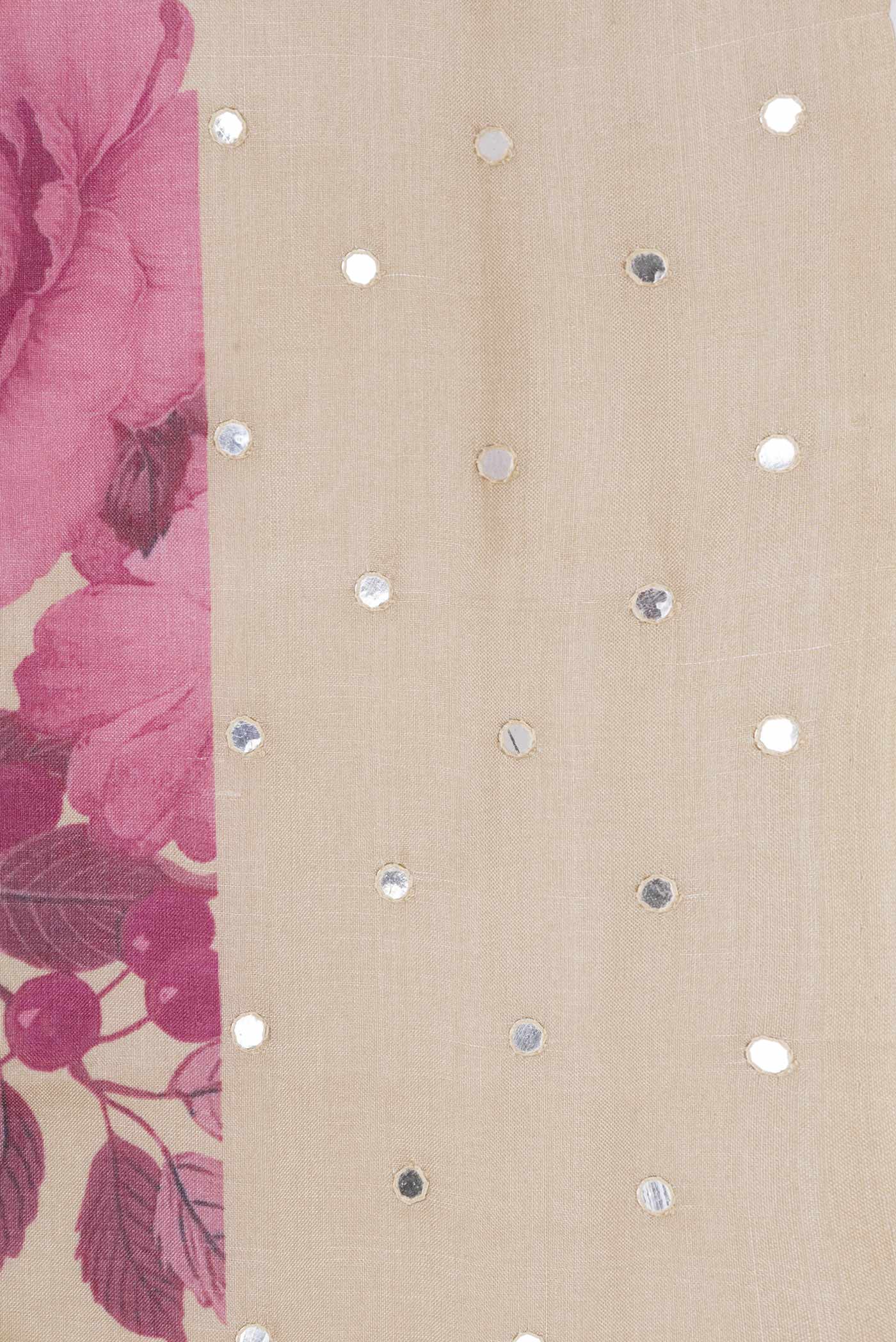 Beige Dual Tone Tussar Saree - Image 3