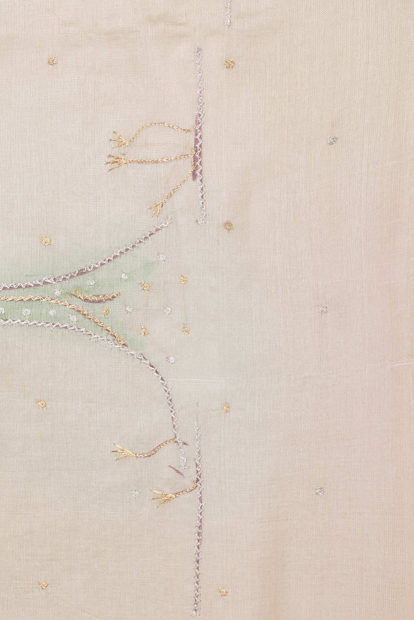 Beige Dual Tone Tussar Saree - Image 3