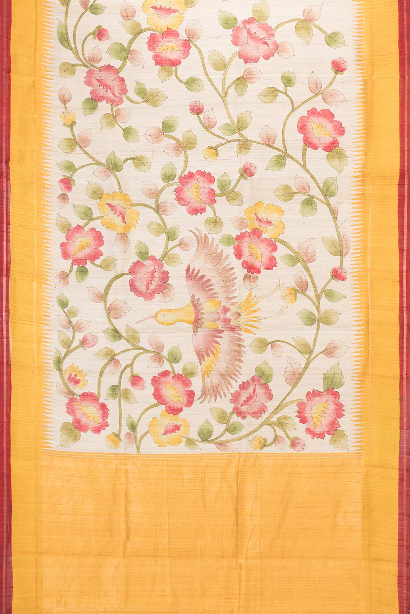 Beige Dual Tone Tussar Saree - Image 6