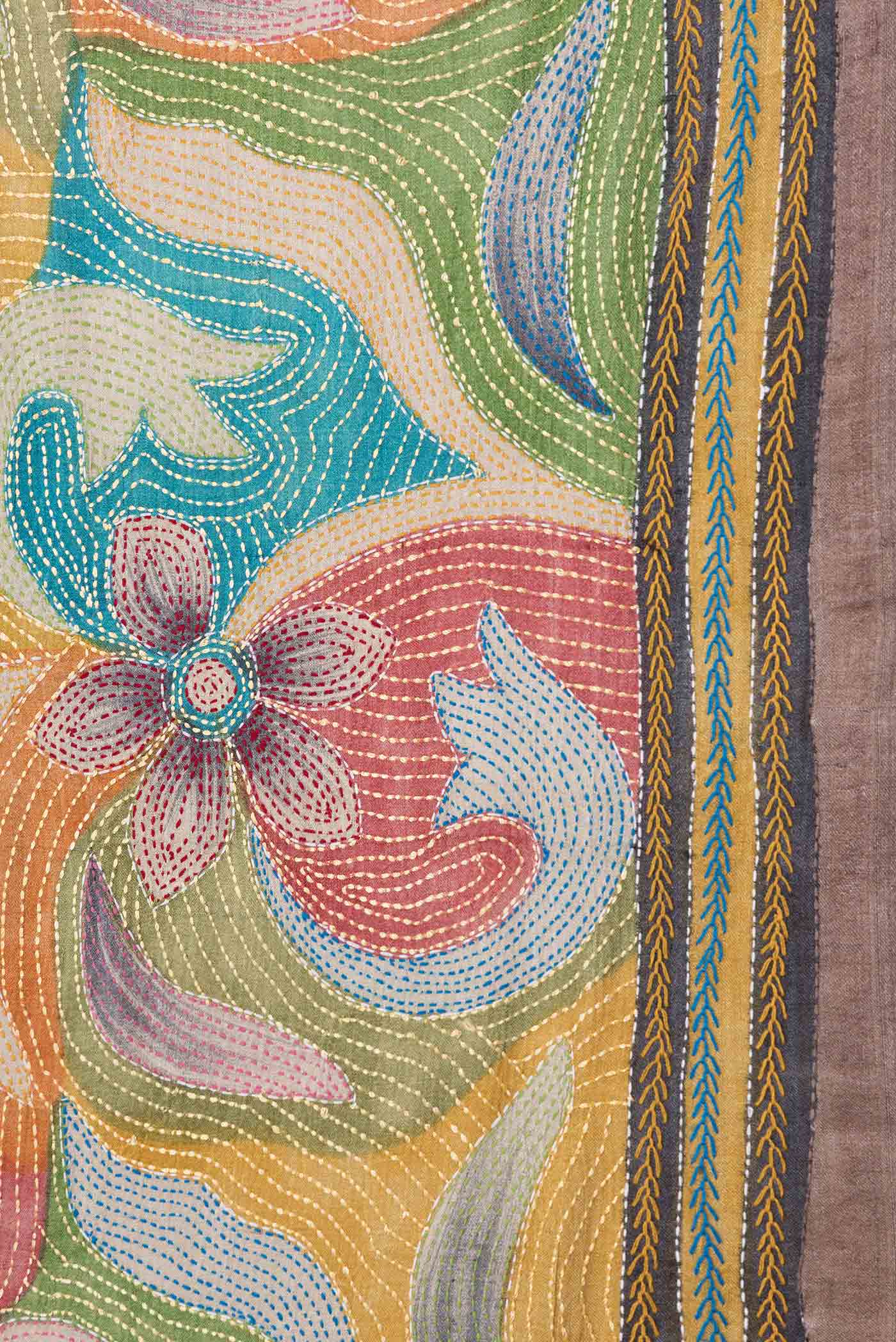 Beige Tussar Saree - Image 3