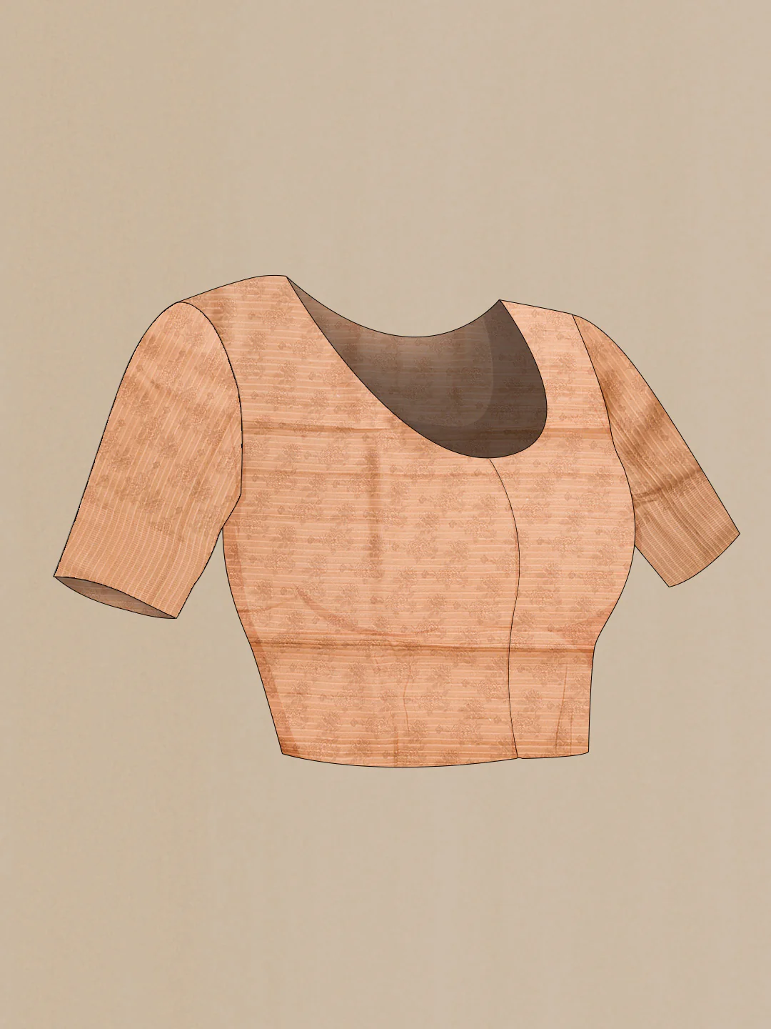 Beige Dual Tone Tussar Silk Saree - Image 4