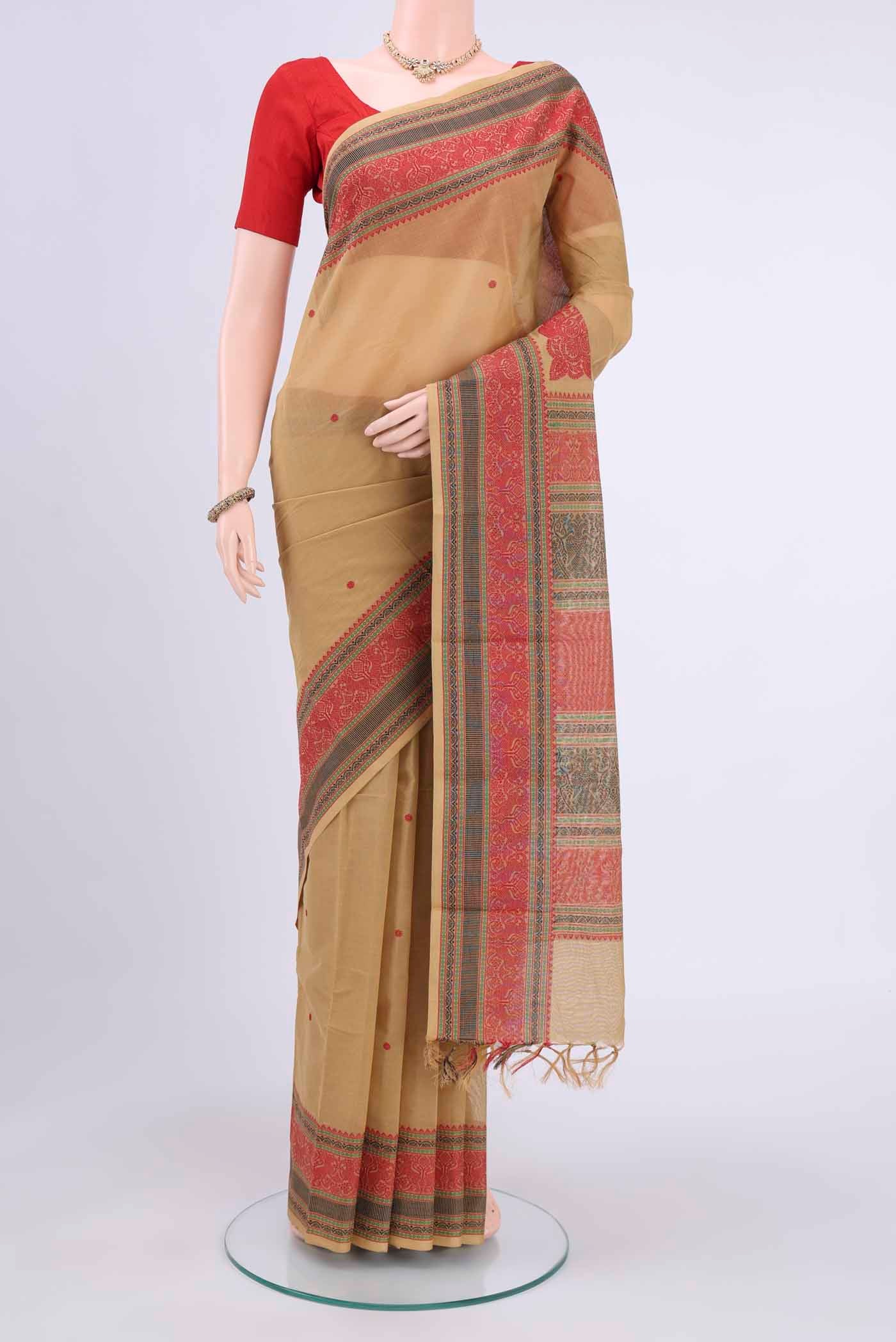 Beige Kanchi Cotton Saree
