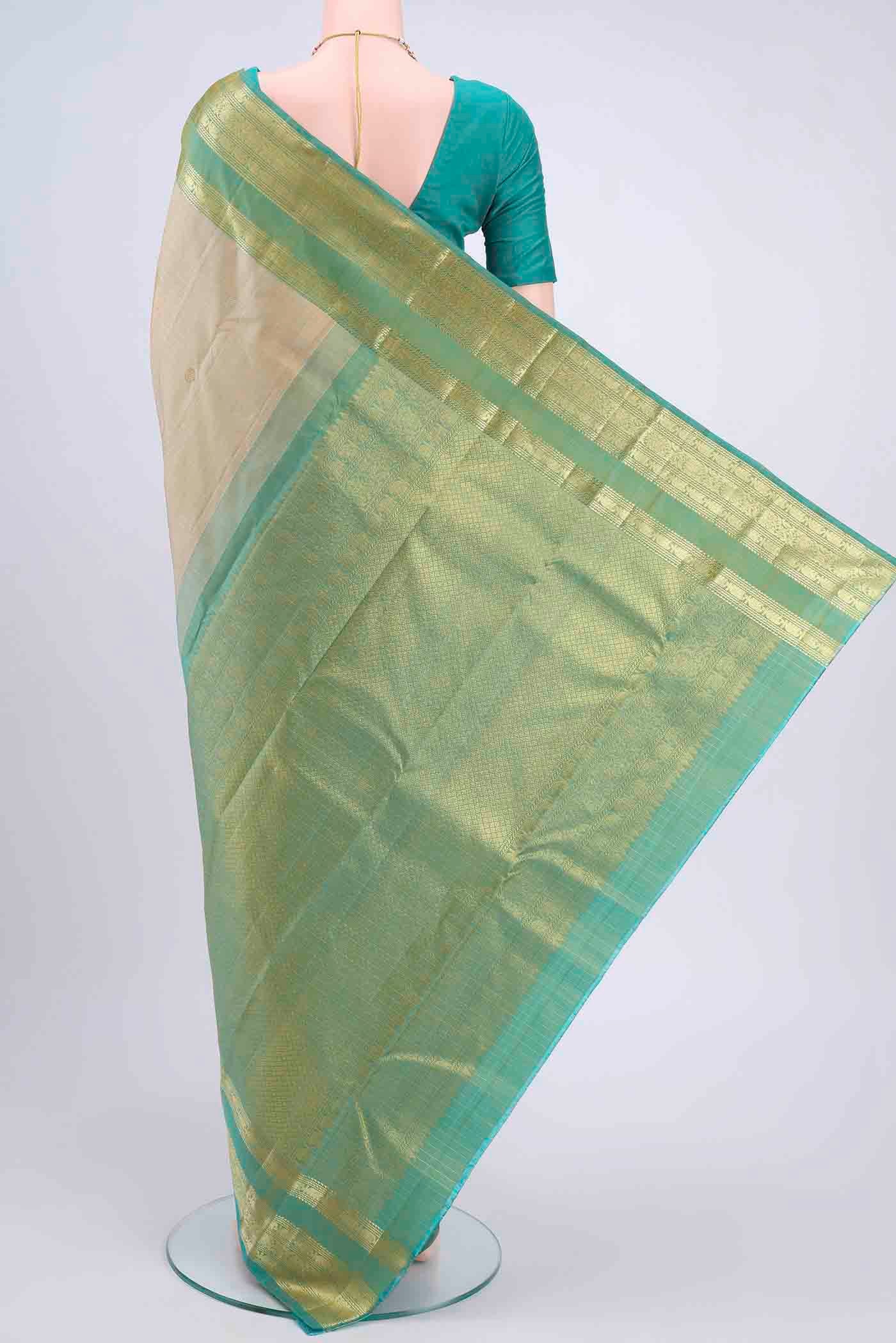 Beige Kanjivaram Saree - Image 3