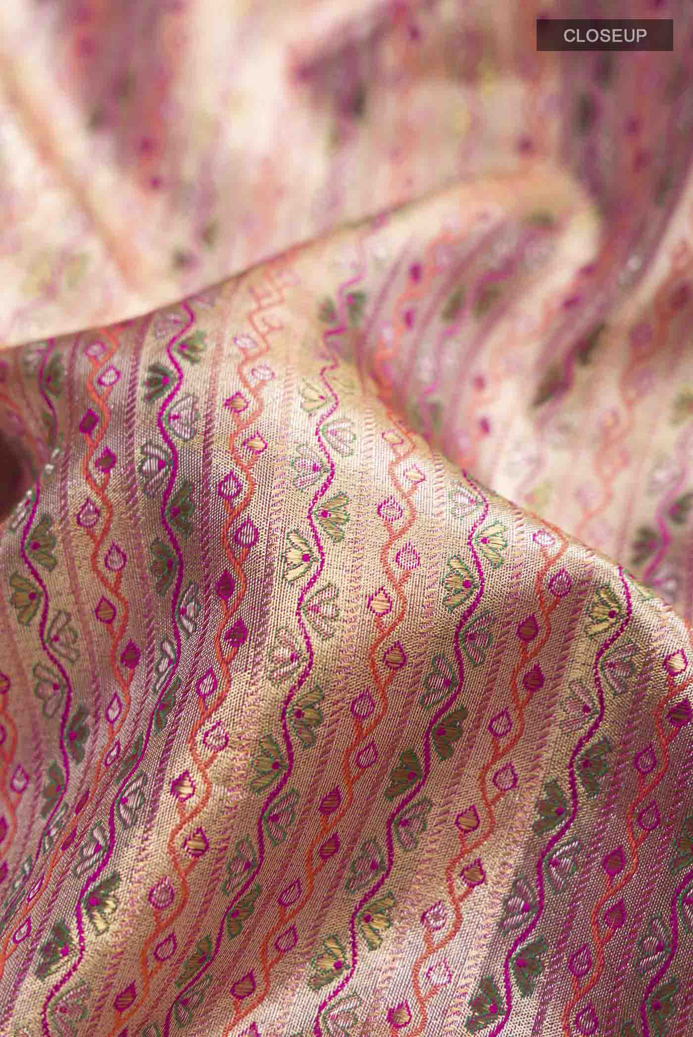 Beige Kanjivaram Silk Saree - Image 2