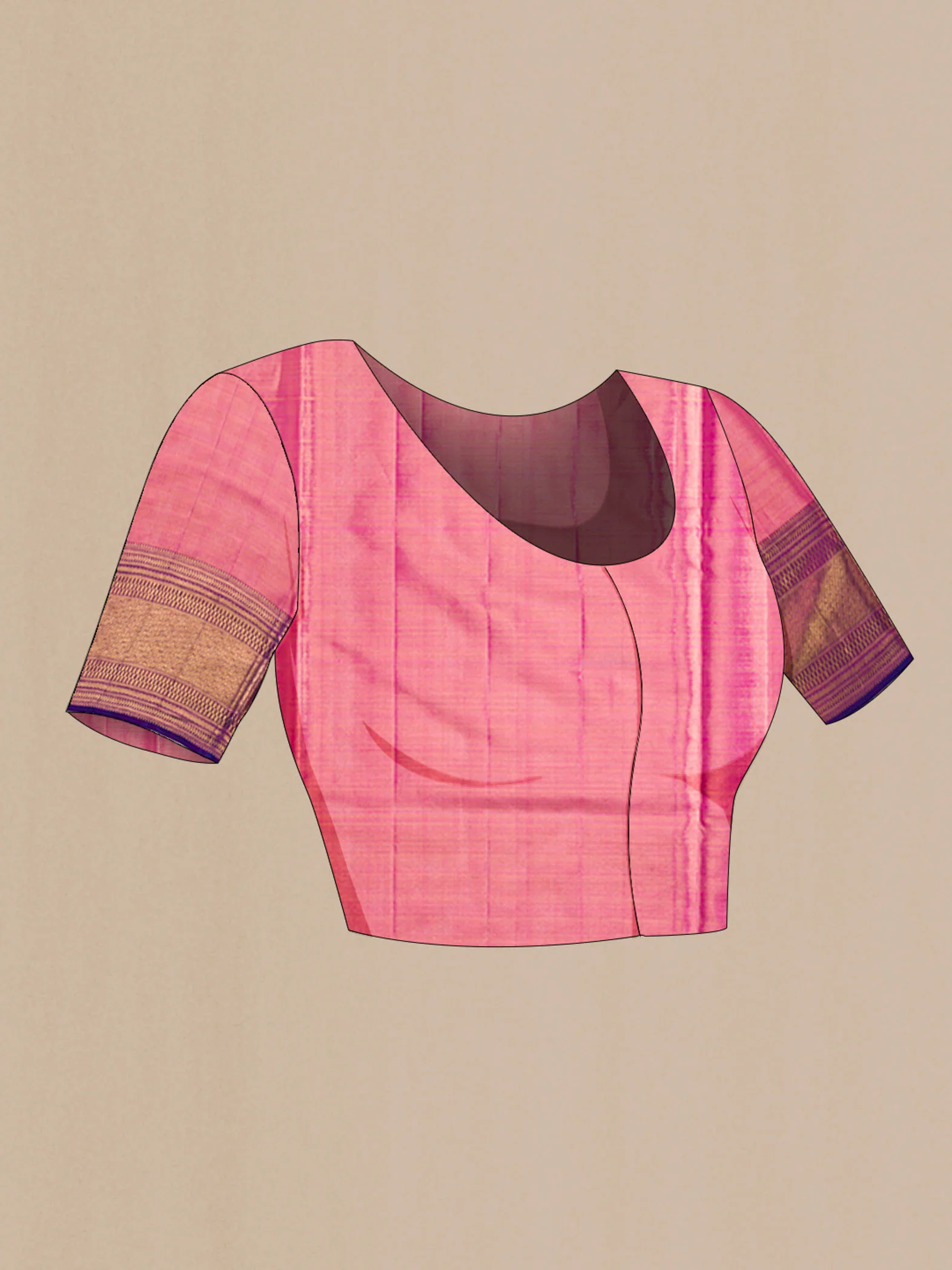 Beige Kanjivaram Silk Saree - Image 5