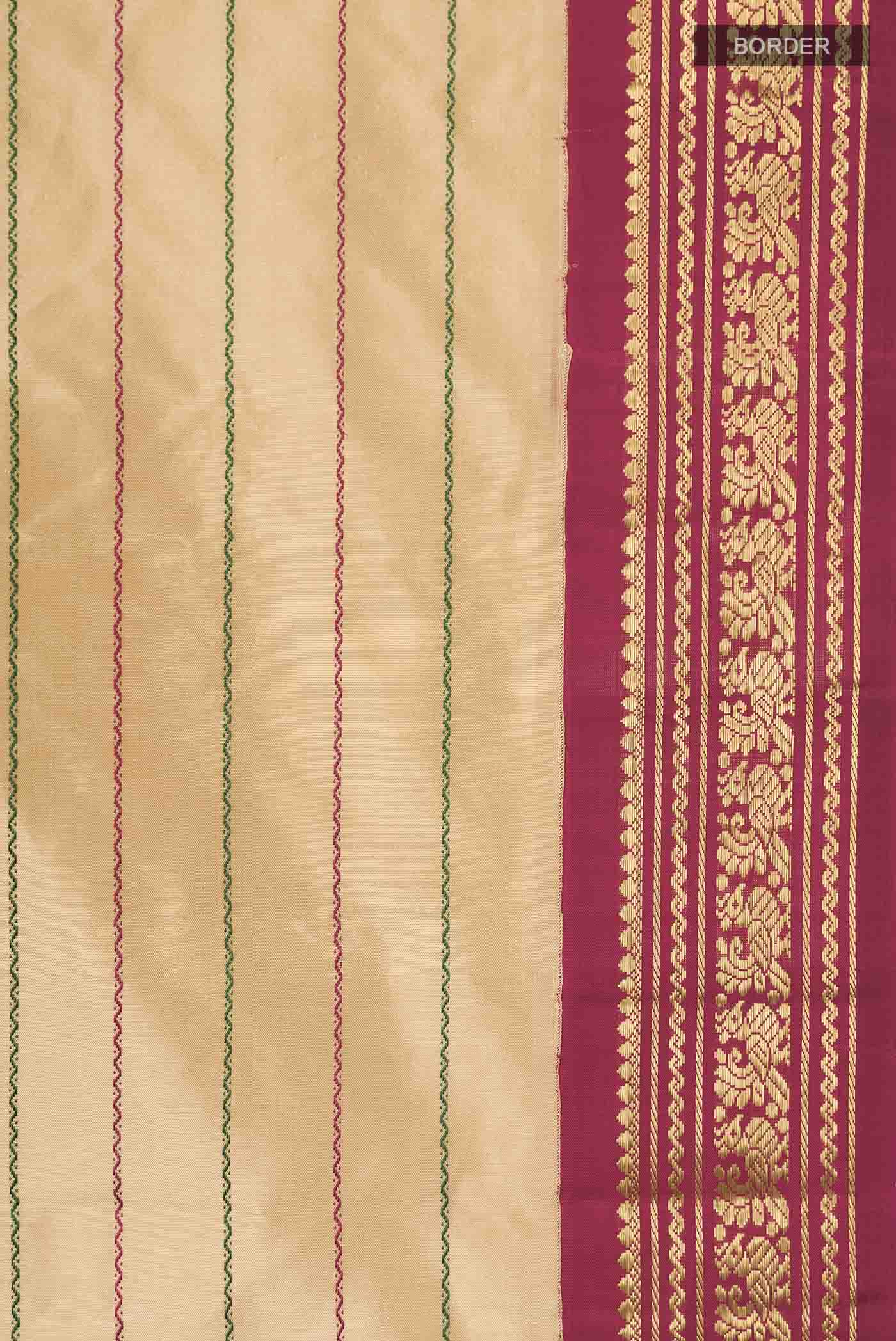 Sandal Kanchipuram Silk Saree - Image 3