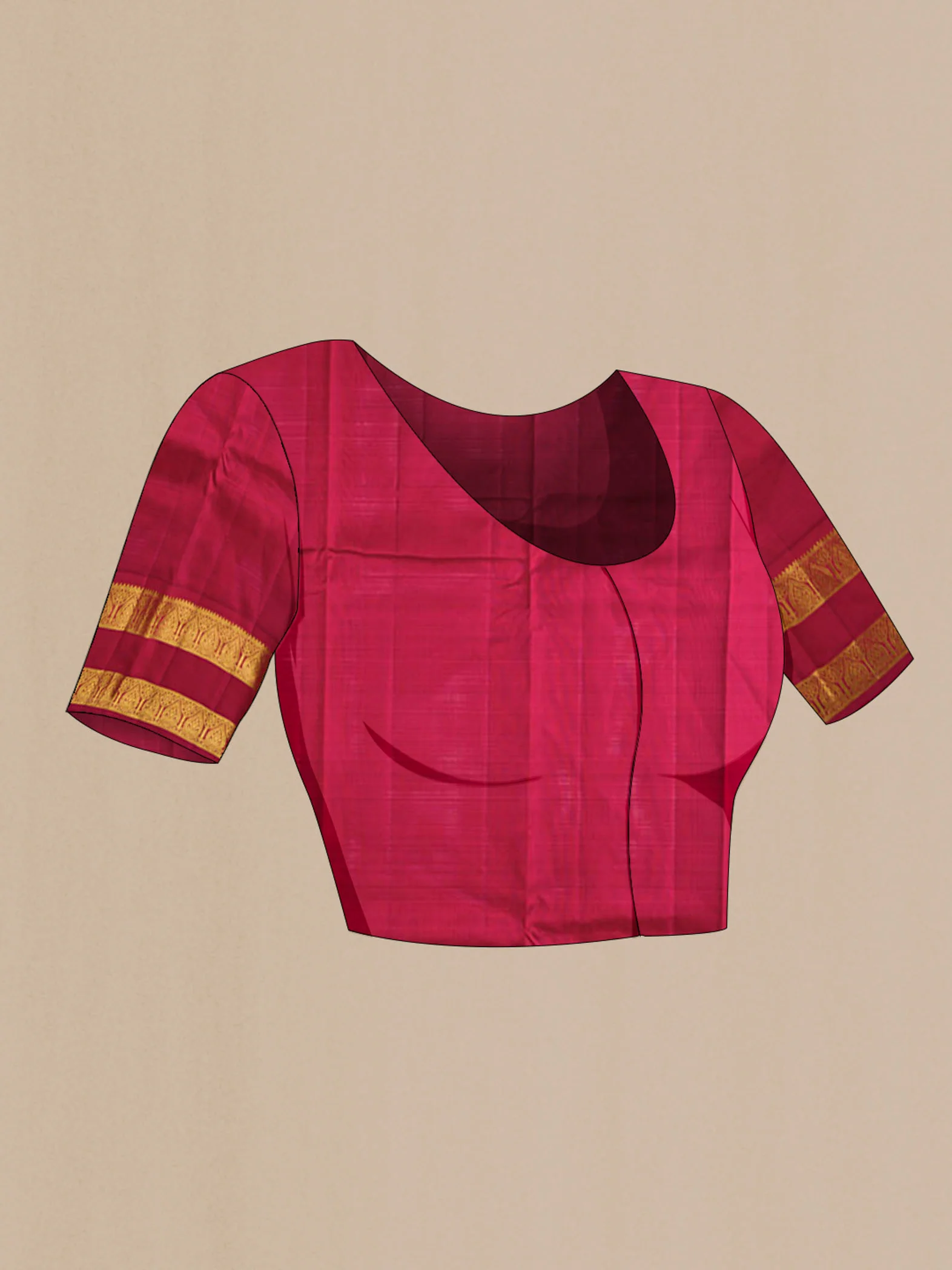 Beige Kanjivaram Silk Saree - Image 5