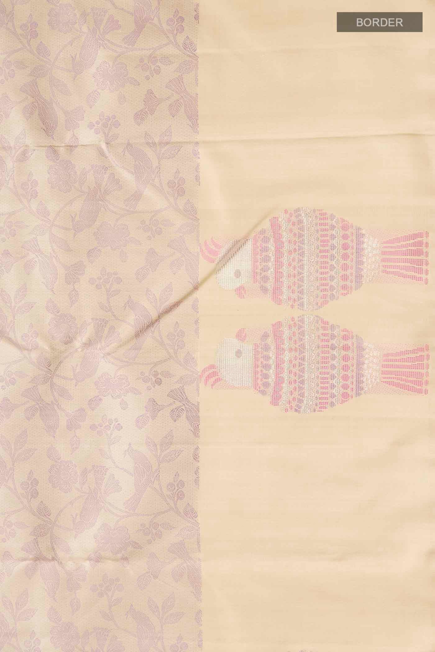 Beige Kanchipuram Silk Saree - Image 3
