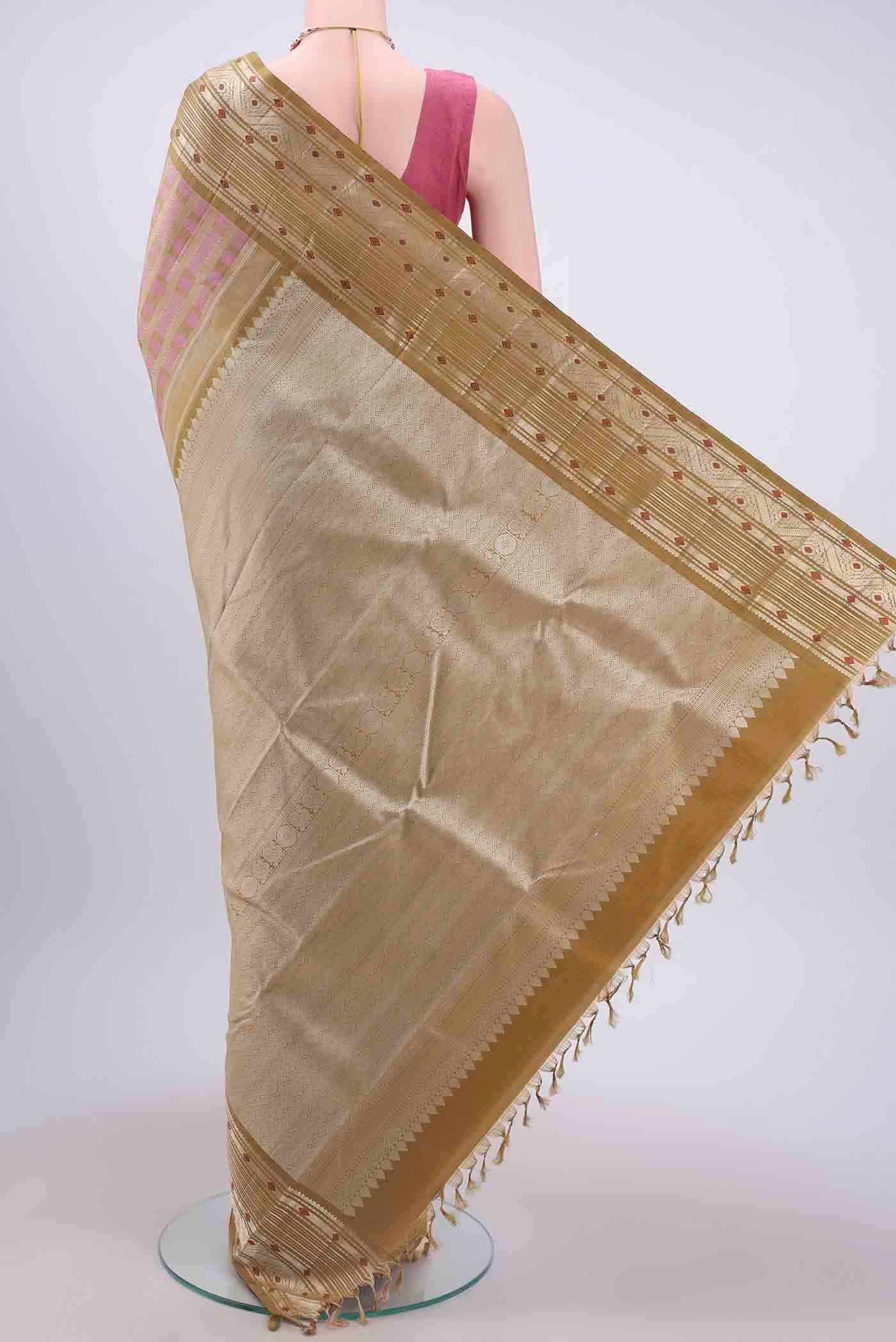 Multi Color Kanjivaram Silk Saree - Image 3