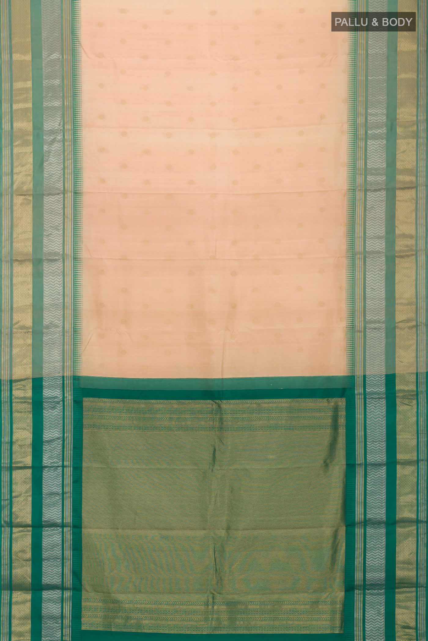 Beige Kanjivaram Silk Saree - Image 6