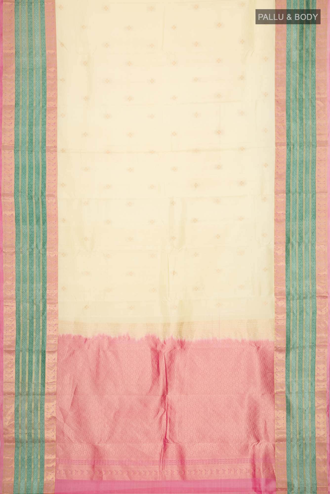 Beige Kanchipuram Silk Saree - Image 4