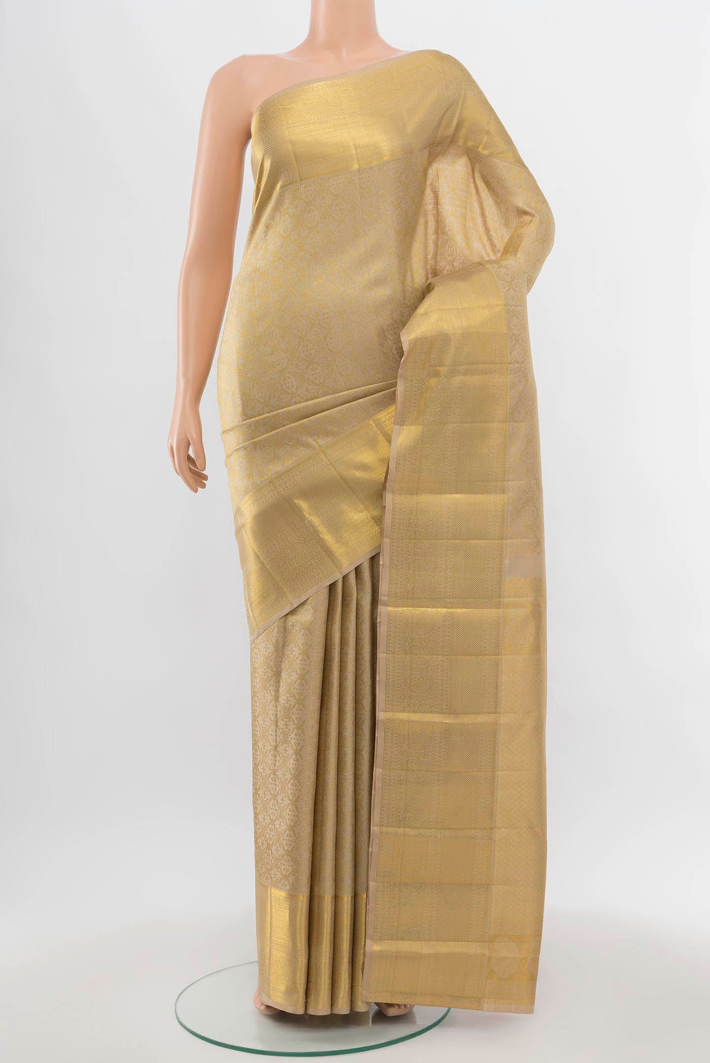Beige Kanjivaram Silk Saree