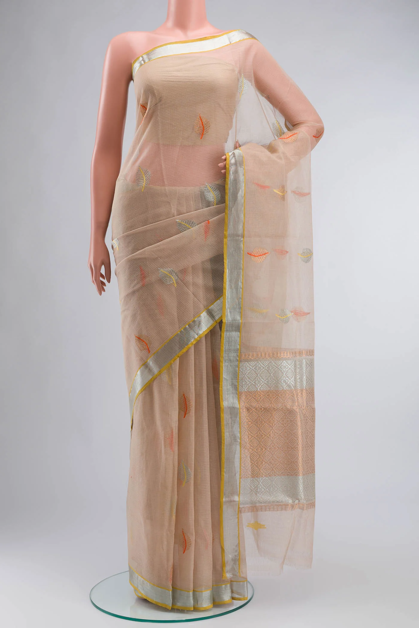 Beige Kota Silk Saree