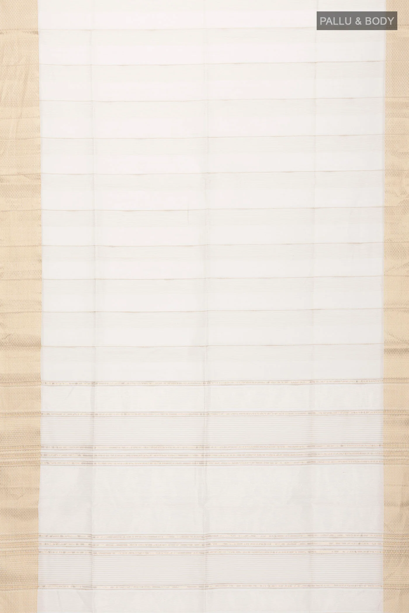 Beige Maheshwari Silk Cotton Saree - Image 3
