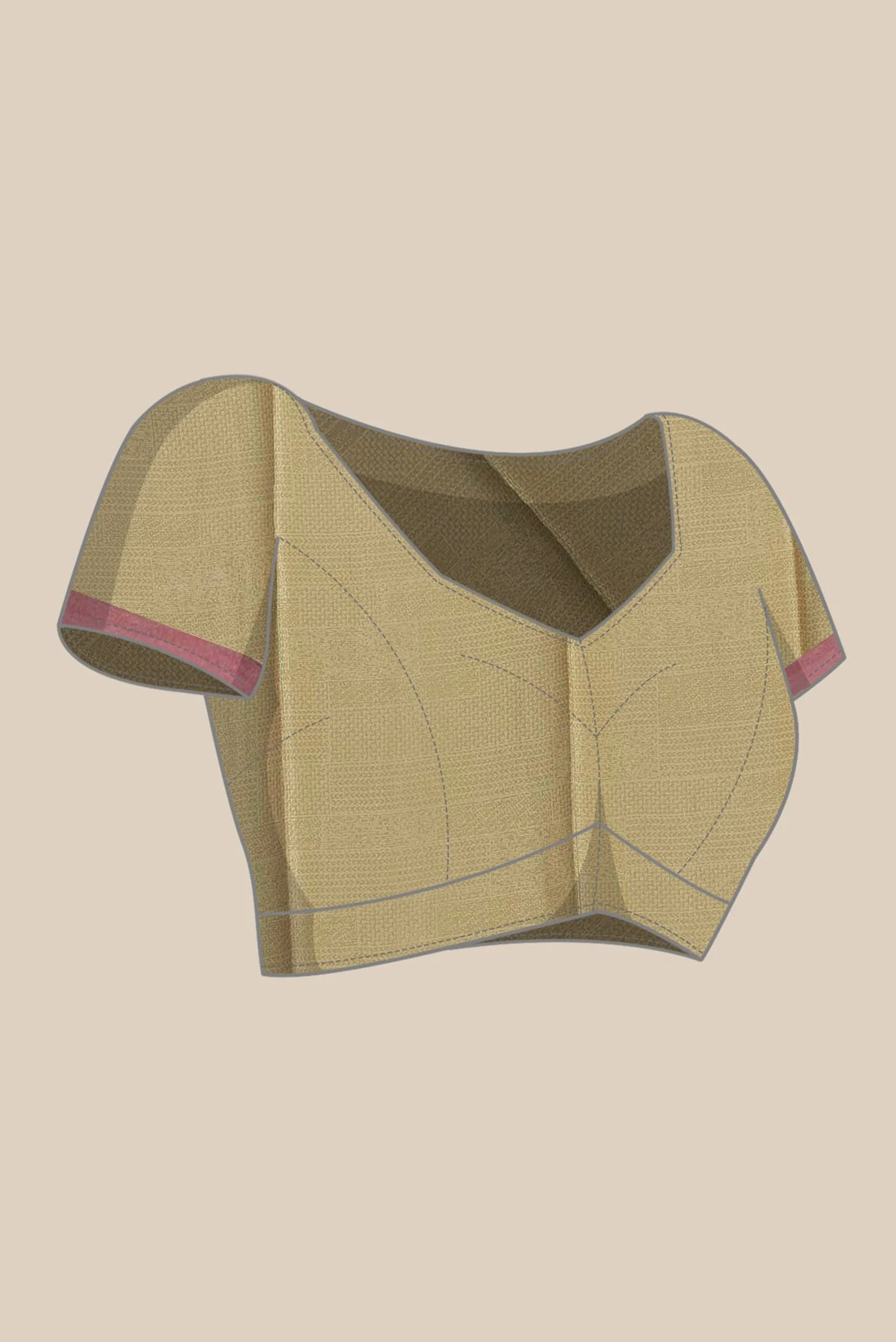 Beige Mysore Chiffon Saree - Image 7