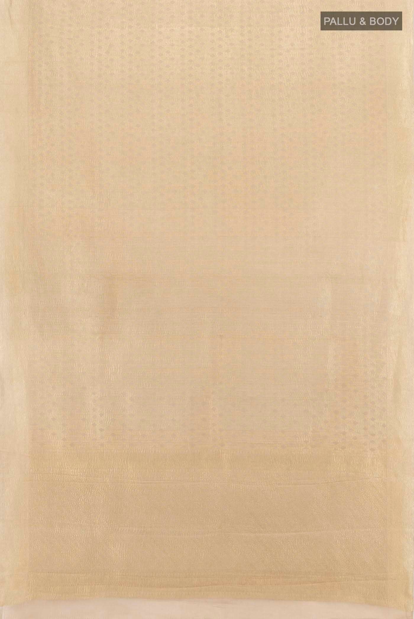Beige Mysore Crepe Saree - Image 5