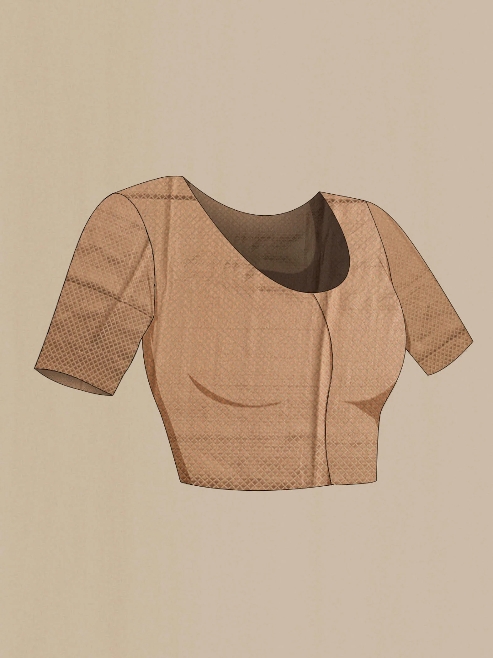 Beige Mysore Crepe Saree - Image 4
