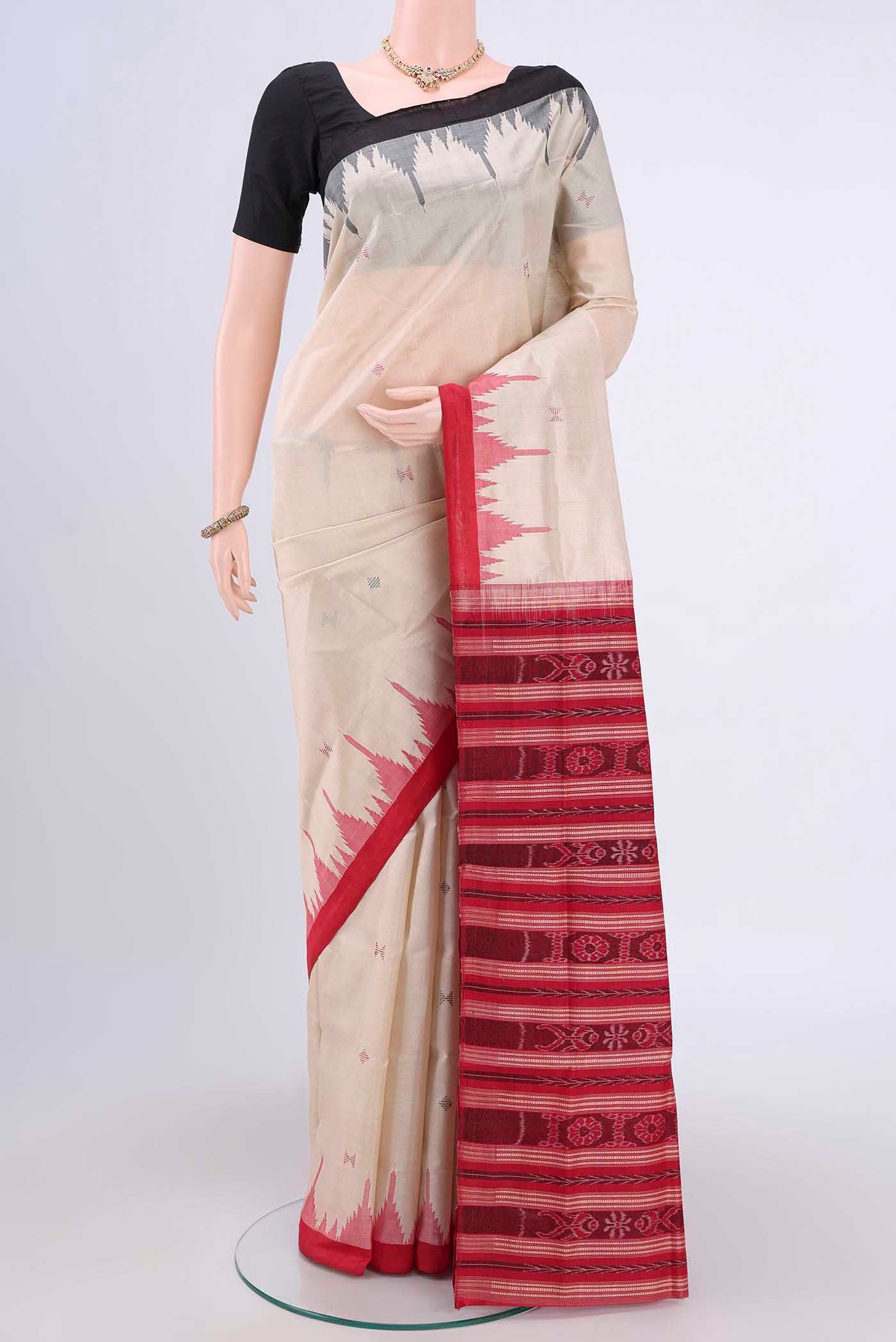 Beige Orissa Silk Saree