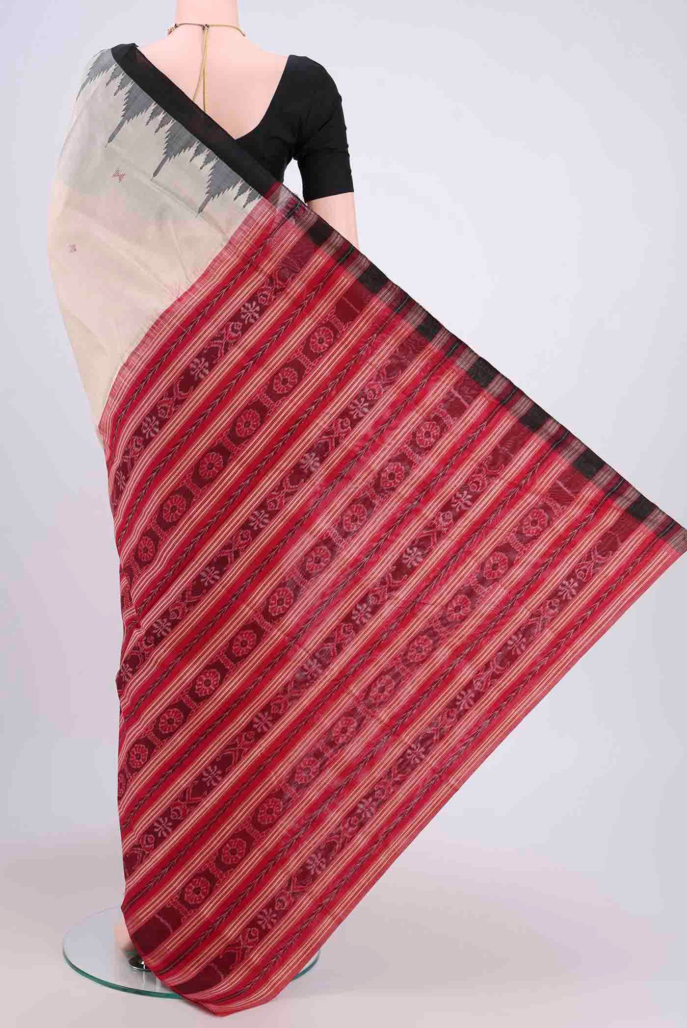 Beige Orissa Silk Saree - Image 3